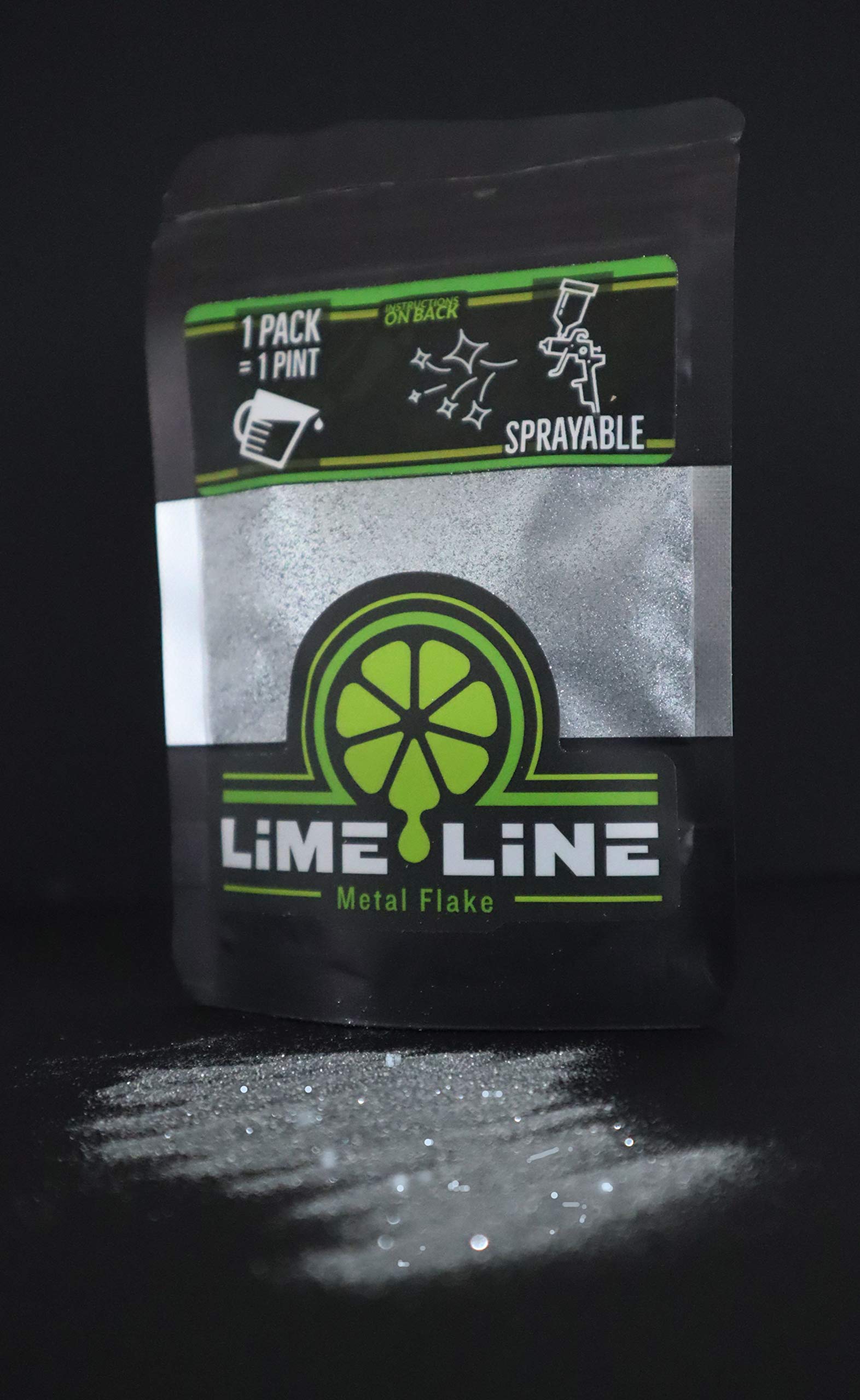 LiME LiNE Sprayable Automotive Metal Flake - Silver, 1 Count, Model 004, Metal Finish for Custom Paint
