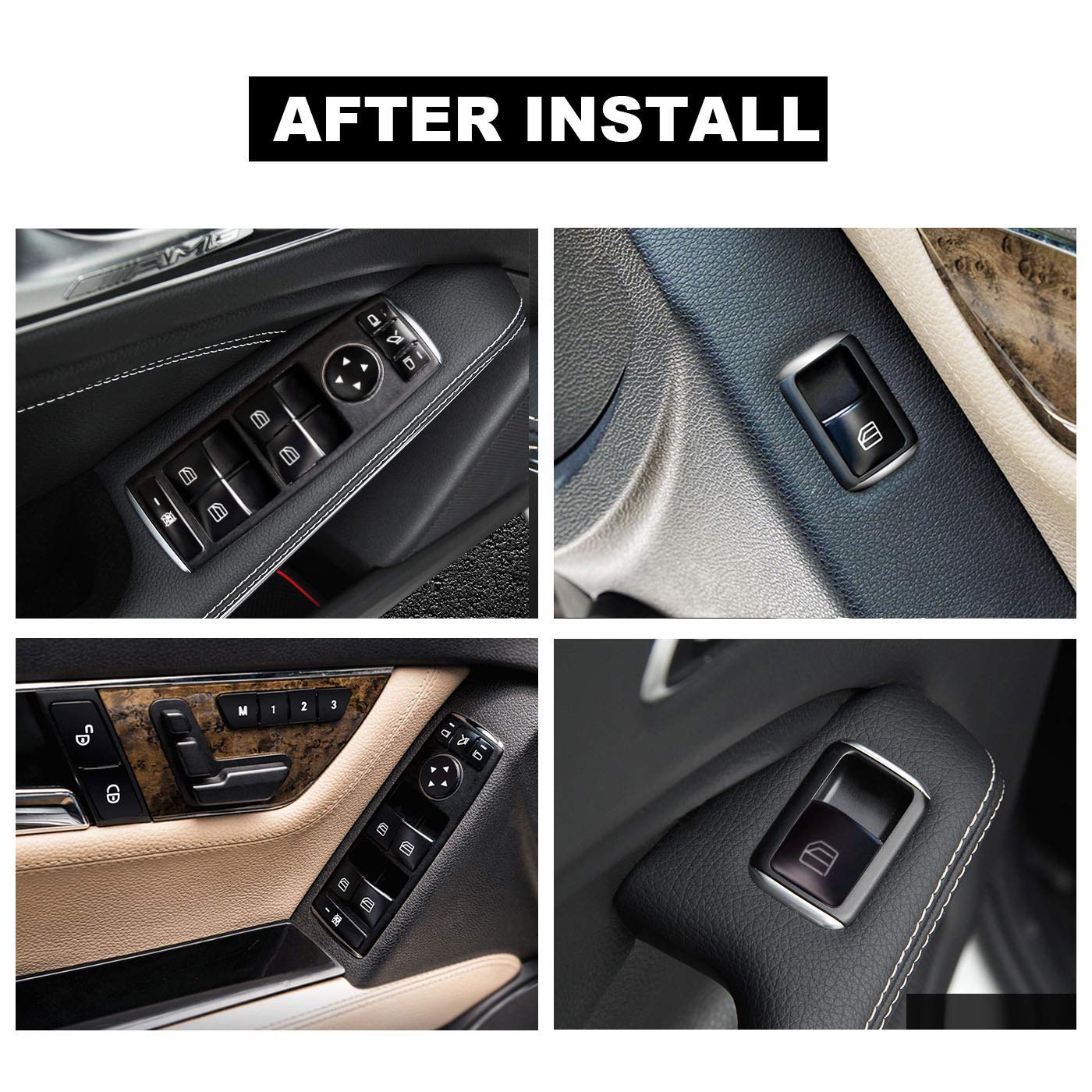 Wodofo Gdr Black Interior Door Armrest Window Switch Button Trim Cover Replacement For Benz Glk Ml Gl A B C E G Class W204 W212