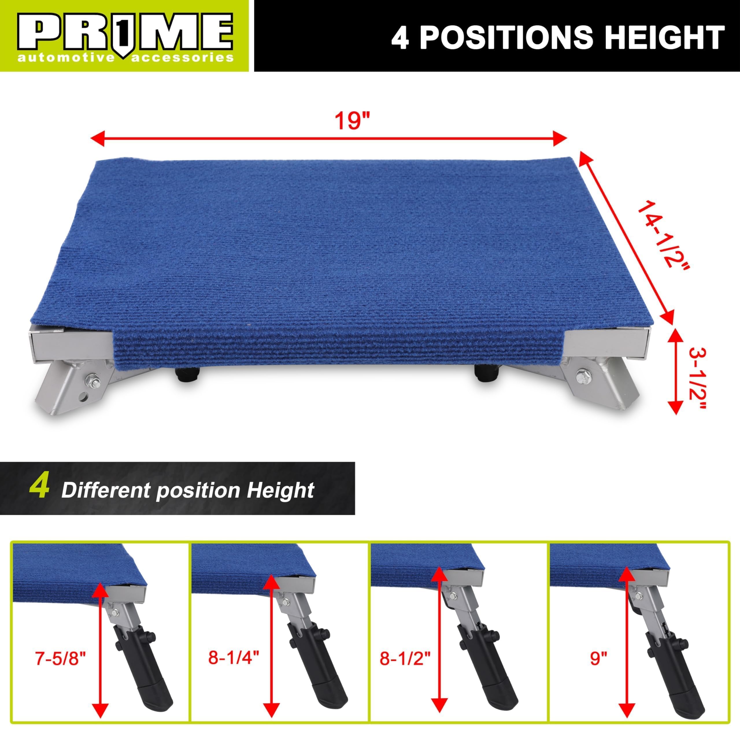 PR1ME RV Step Stool - Extra Large 19" x 14.5", Non-Slip Aluminum with Polyester Rug, Supports Up to 600lbs, Ideal for Campers and RVs
