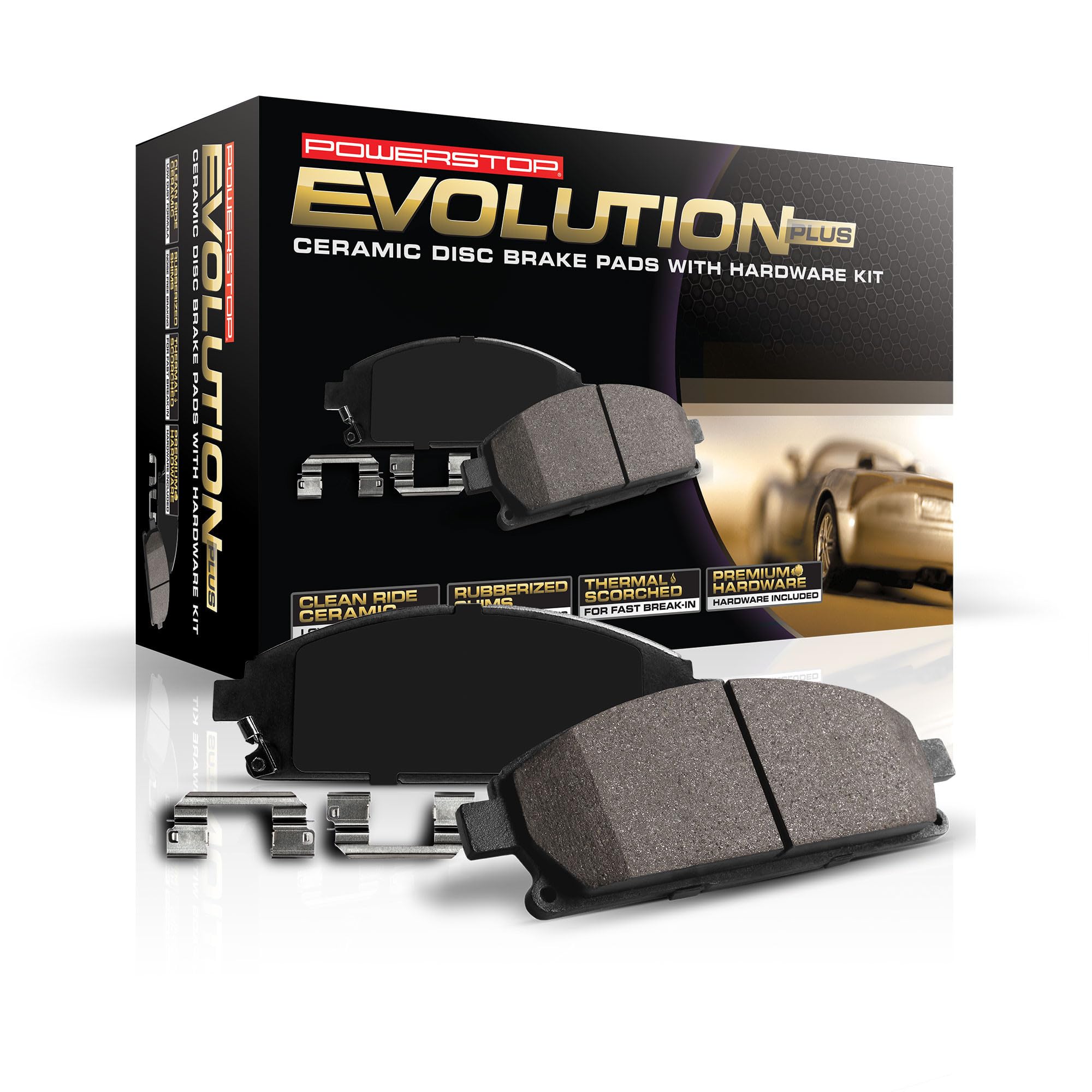 Power Stop 17-2301 Z17 Clean Ride Front Ceramic Brake Pads With Hardware For Ford Transit-150, Ford Transit-250, Ford Transit-350, Ford Transit-350 Hd [Model Specific]