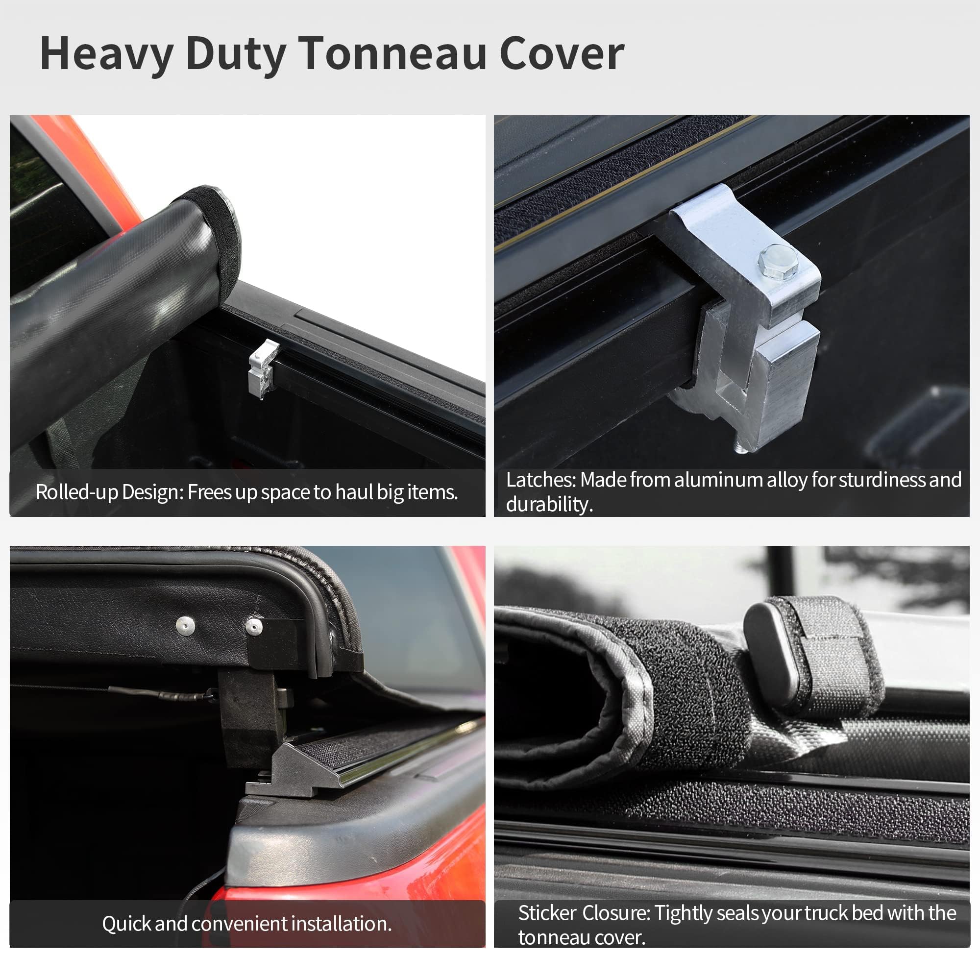 Oedro Roll Up Truck Bed Tonneau Cover Compatible With 2015-2024 Chevy Colorado & Gmc Canyon With 5 Feet Bed, Fleetside