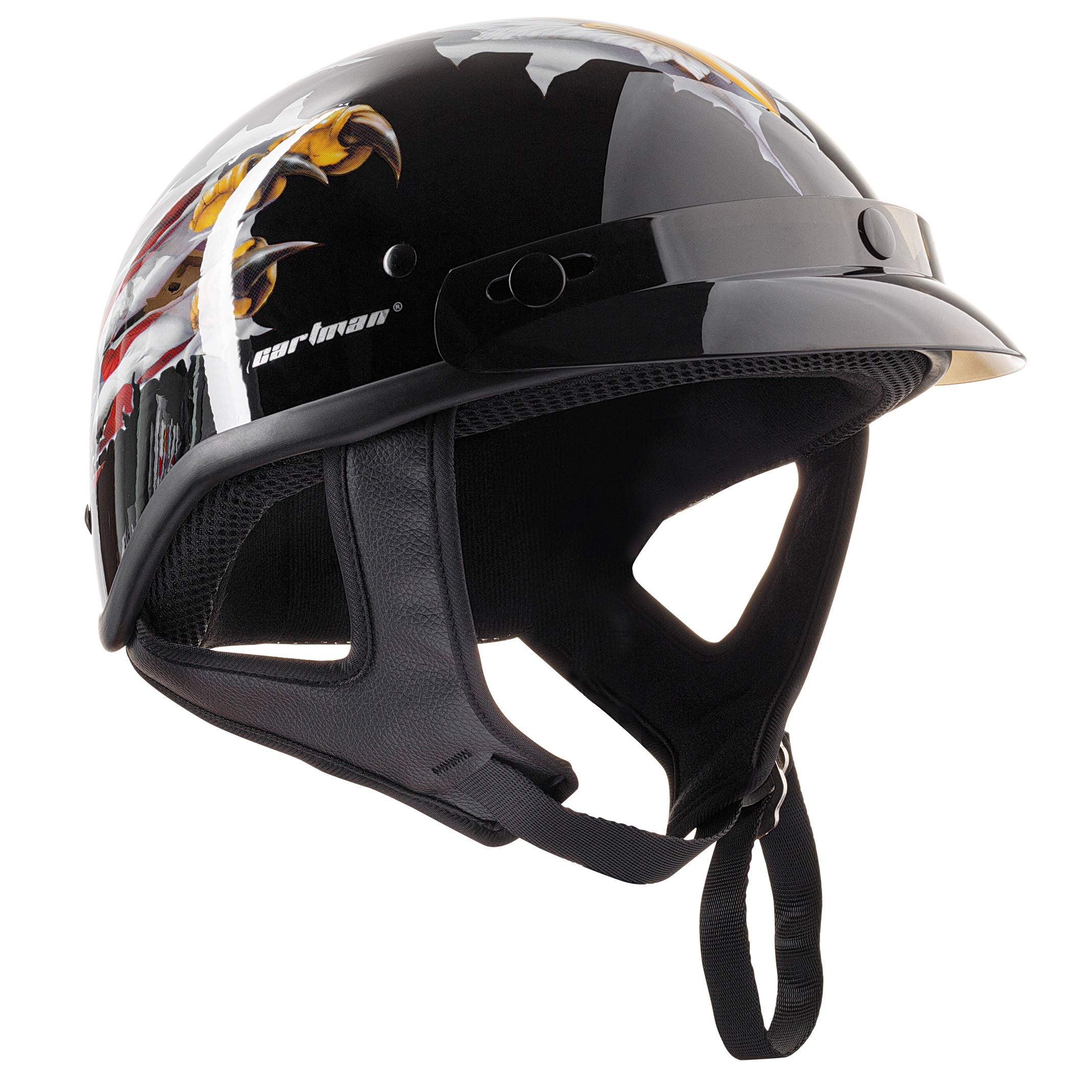 CARTMAN Cartman Cruiser Half Face Helmet, DOT Approved, Large, Patriotic Eagle Graphics, ABS Material