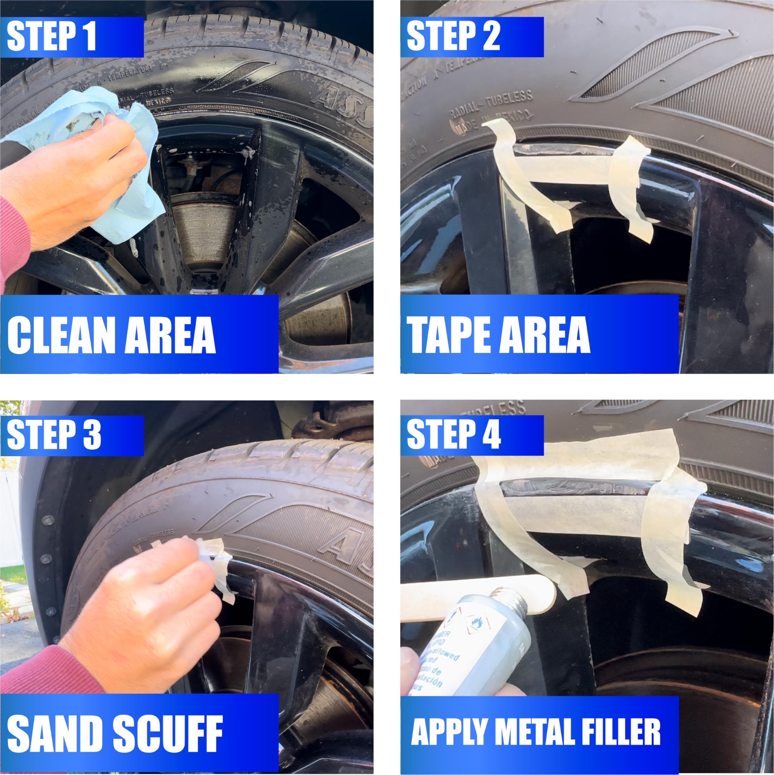 Permatex Wheel Restoration Kit 09143 - Black DIY Repair for Curbside Rash, Corrosion & Scuffs