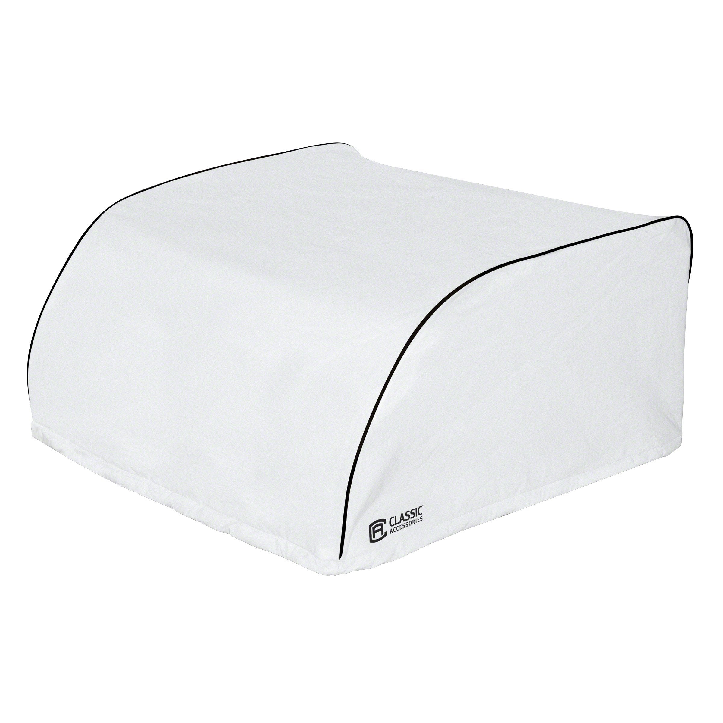 Classic Accessories Over Drive RV Air Conditioner Cover, Dometic Brisk II, White, HeavyDuty Fabric, Draw Cord Hem, Easy to Clea