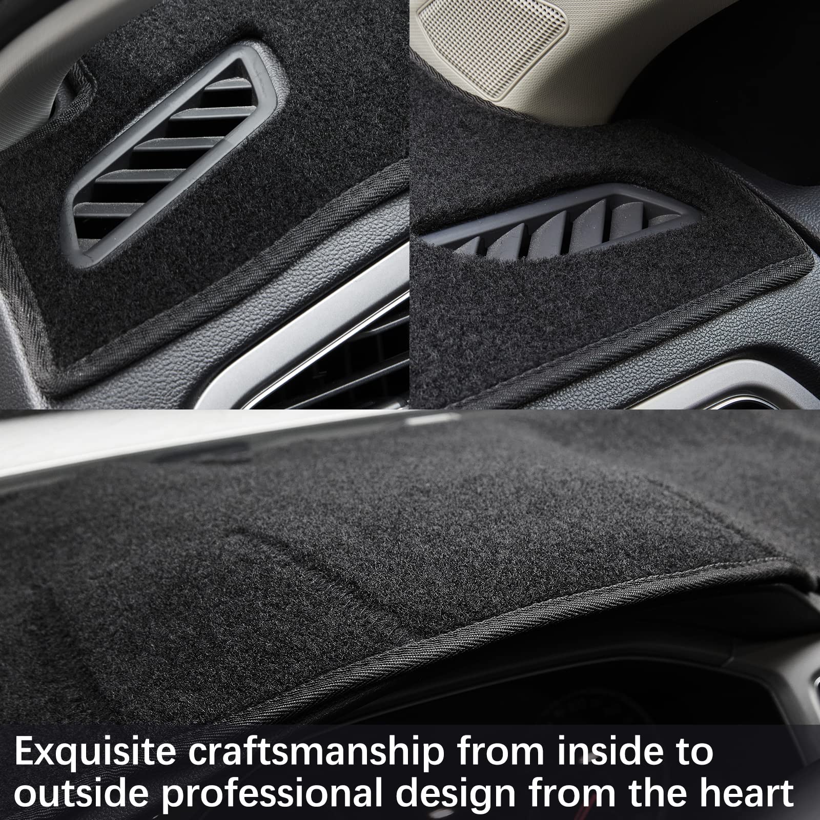 Berksyde Dashboard Dash Cover Mat Carpet Compatible With 02-05 Dodge Ram 1500 03-05 Dodge Ram 2500 3500(Black)