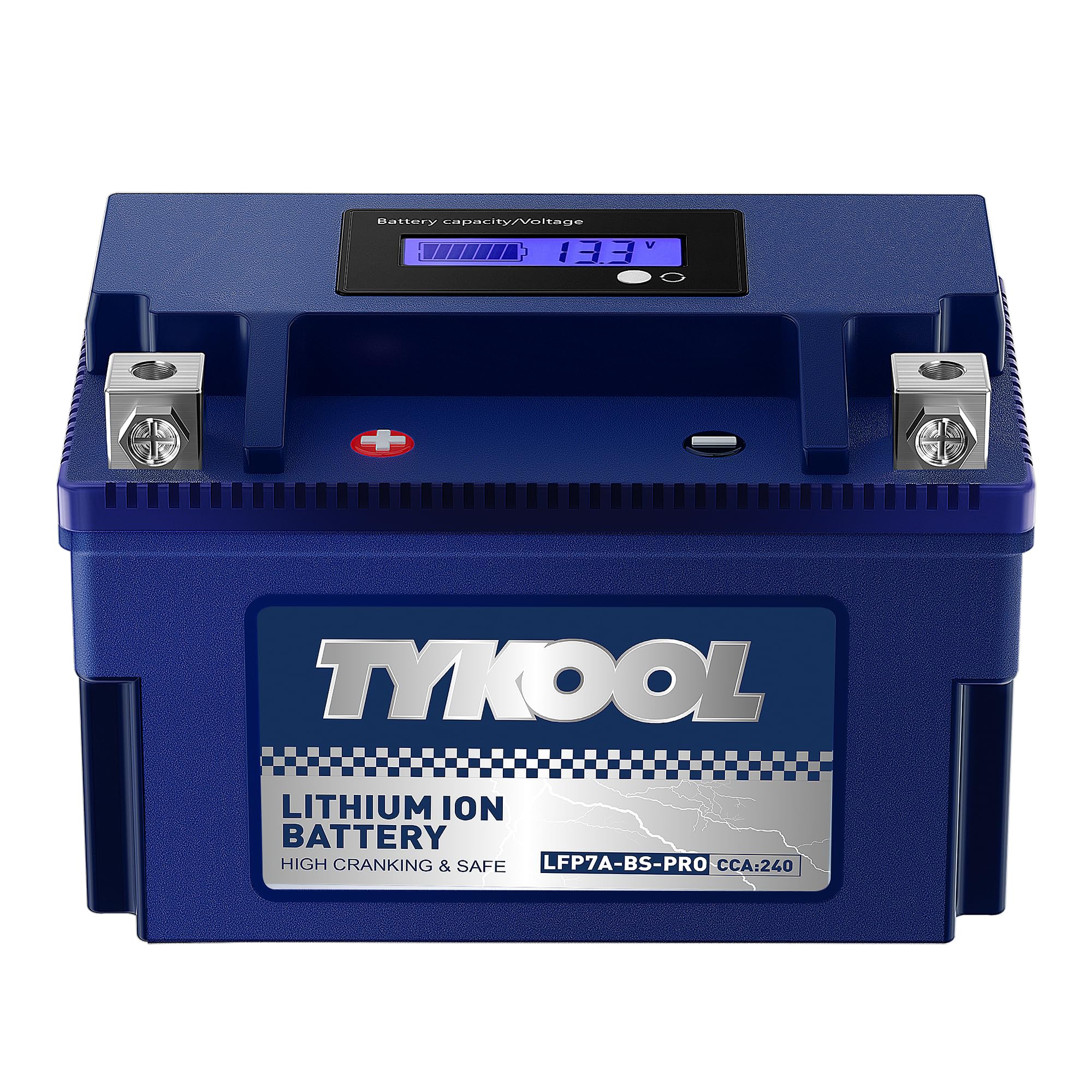 Tykool Ytx7A-Bs -Pro 12.8V 4Ah 240Cca High Performance Lithium Powersports Battery With Smart Bms, Compatible Motorcycle, Scoote