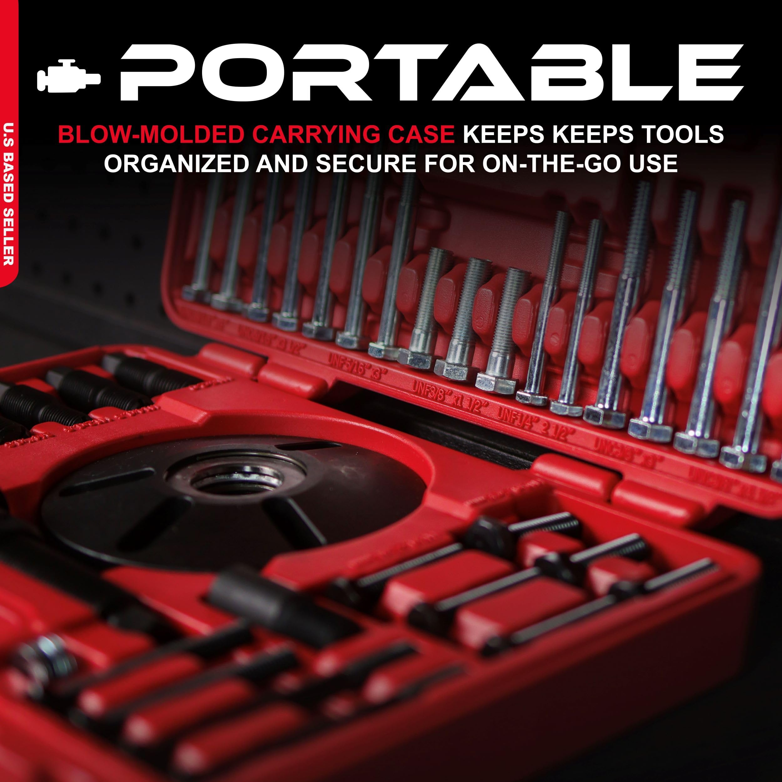 ABN Harmonic Balancer Puller Installer Set - 52pc Master Universal Harmonic Balancer Installer Set Tool Kit for Pulley Puller To