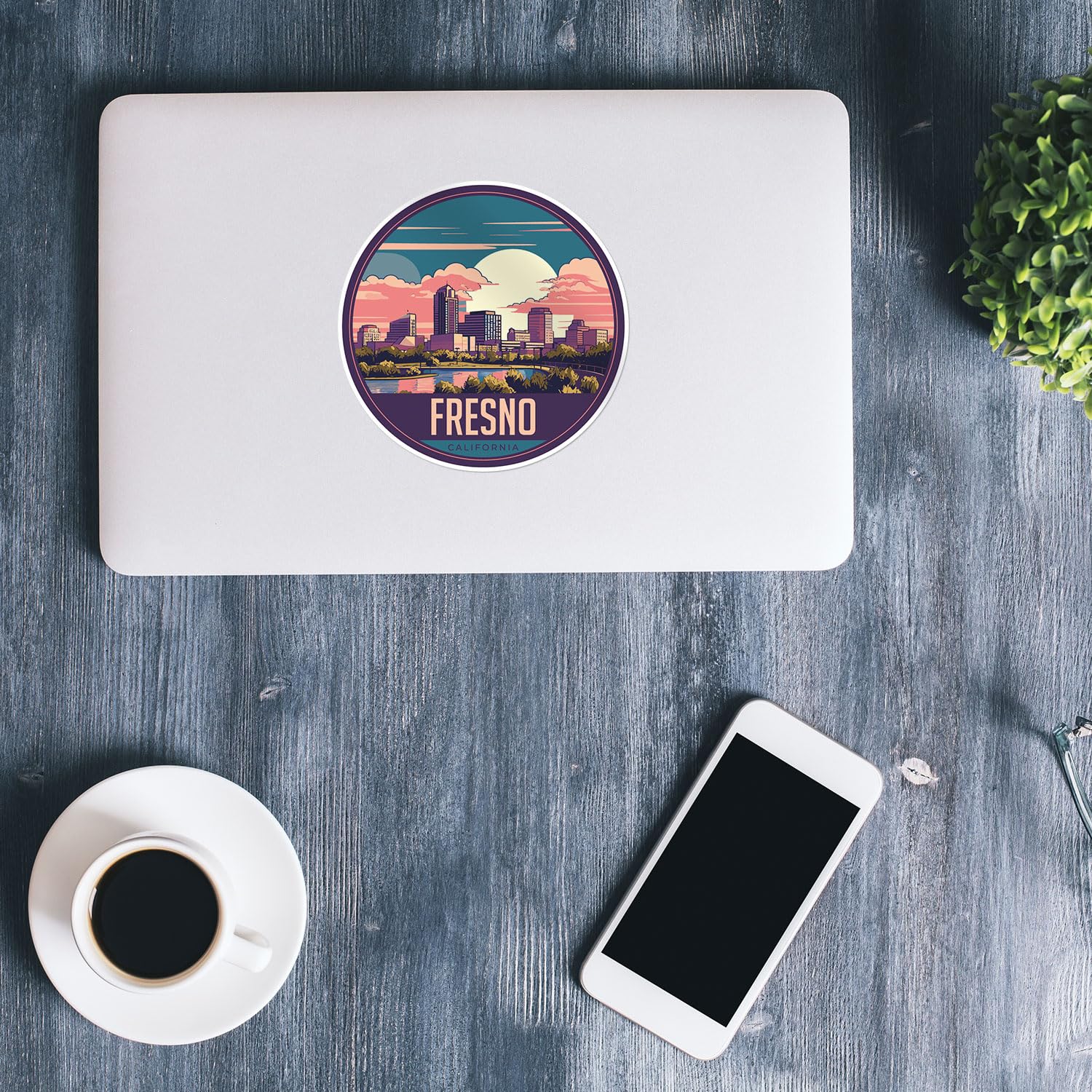 Fresno City Sticker - Waterproof Vinyl Decal for Car Bumper, Laptop, Water Bottle, Wall, and Window, Size - 5'' Longer Side