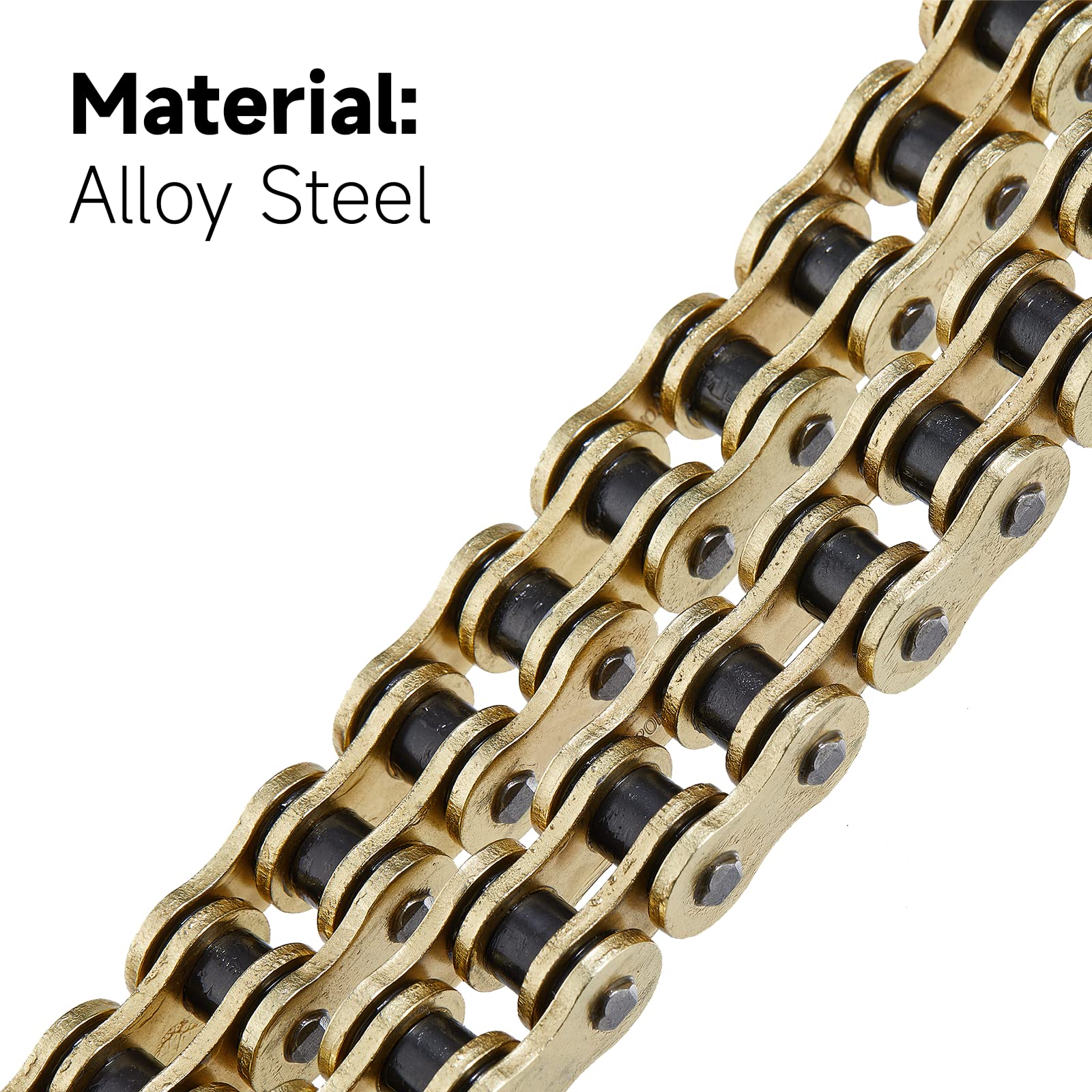 HILAKE 520 Motorcycle Chain - 130 Links O-Ring, Heavy Duty with Master Link & Chain Breaker for Motorcycles, Bicycles, Go Karts