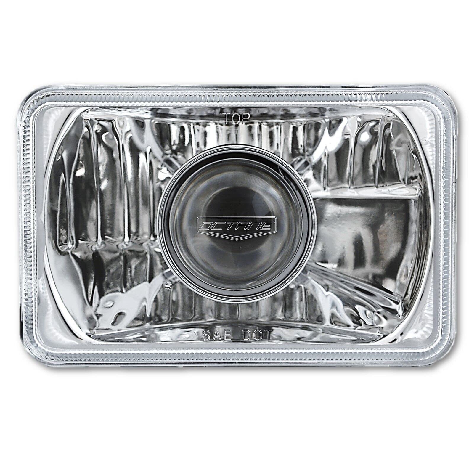 Octane Lighting H4 Halogen Headlight Bulb Pair, 4x6 Inch, Super White, Crystal Clear Lens, Model OL-138