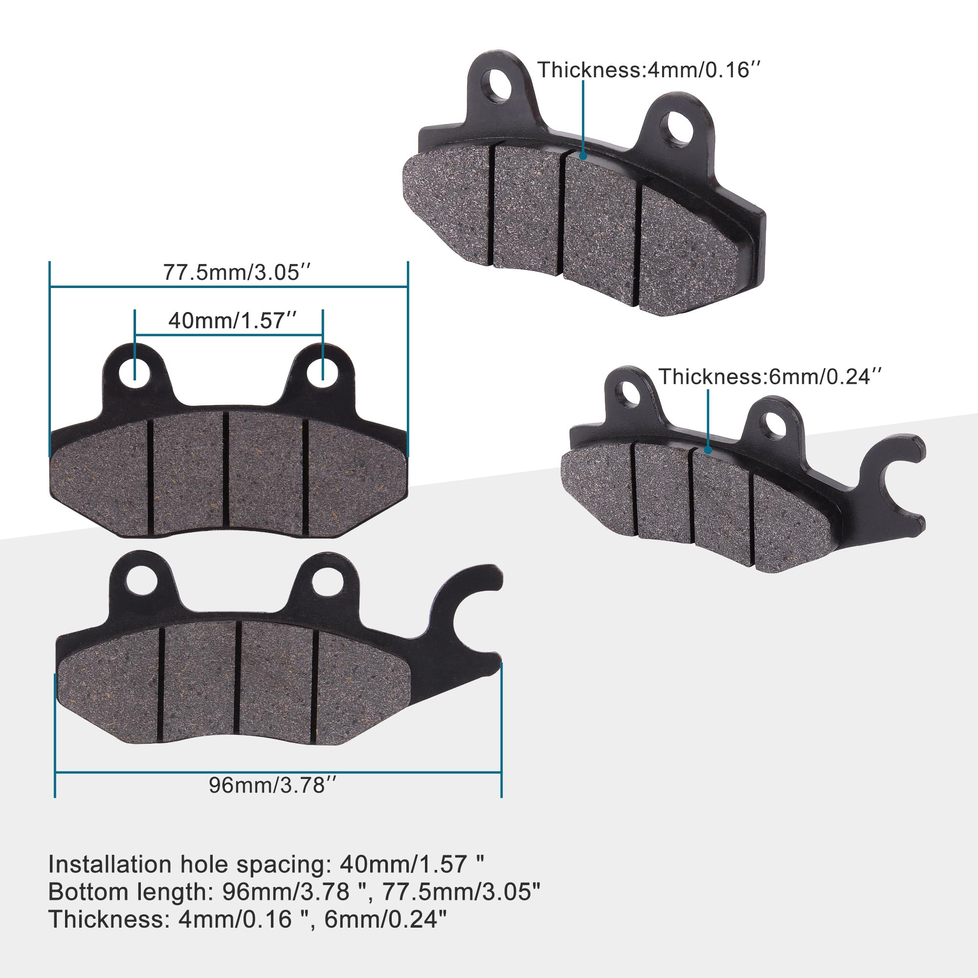 GOOFIT Disc Brake Pad Replacement - Ceramic, Type Left for 50cc-250cc ATV, Dirt Bike, Bicycle, Scooter