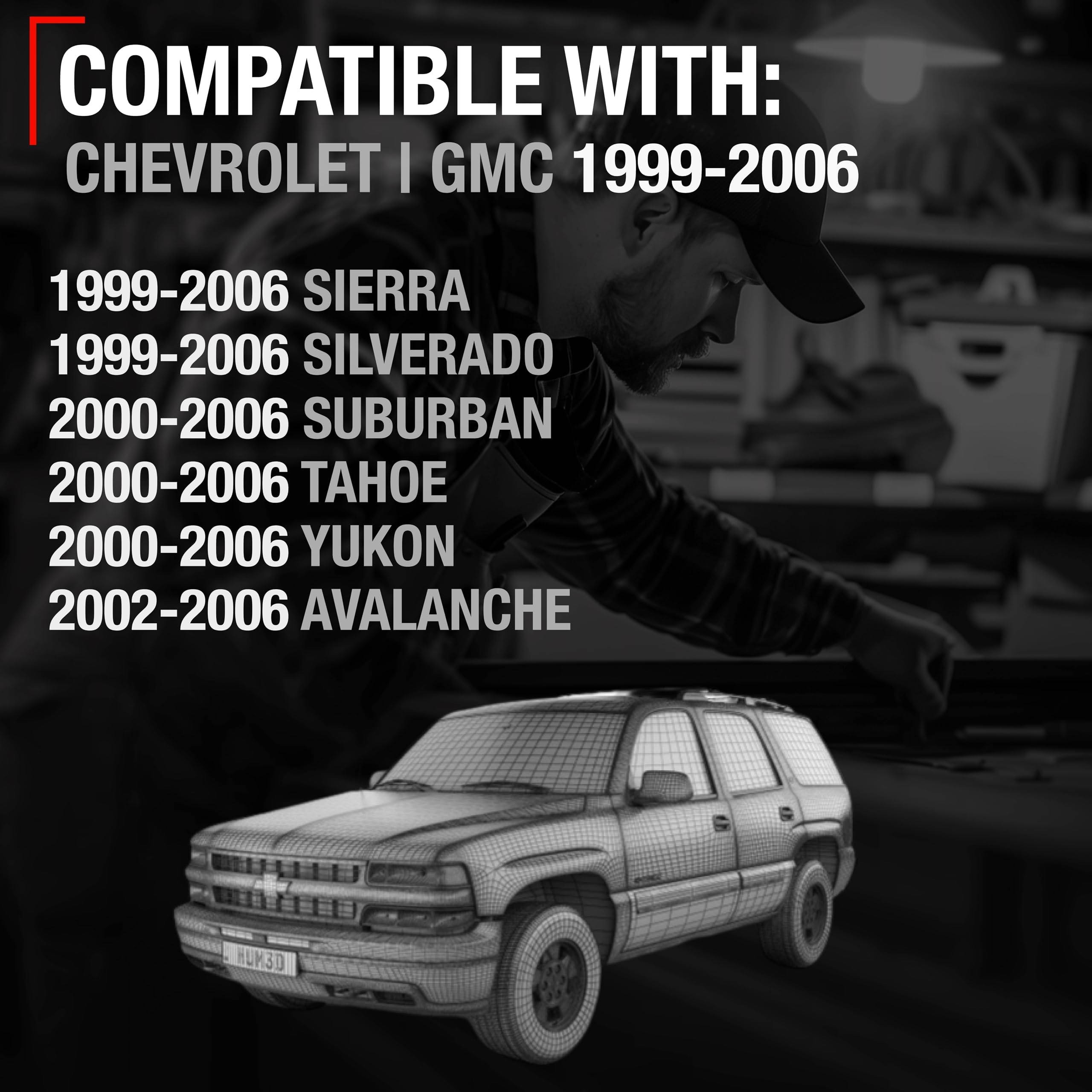 Exterior Front Passenger Door Handle - Compatible With 1999-2006 Chevrolet Silverado, 02-06 Avalanche, Suburban, Tahoe; 1999-200