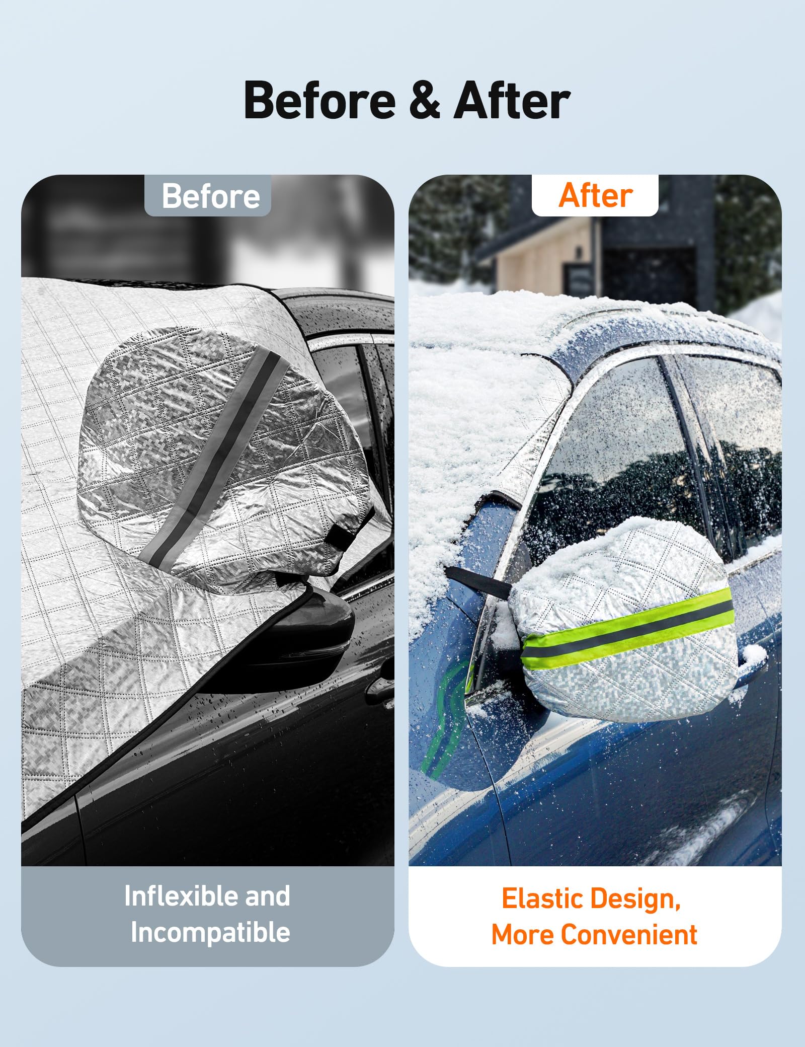 Astroai Windshield Snow Cover, Windshield Cover For Ice And Snow 4-Layer Protection For Snow, Ice, Uv, Frost Wiper & Mirror Cove