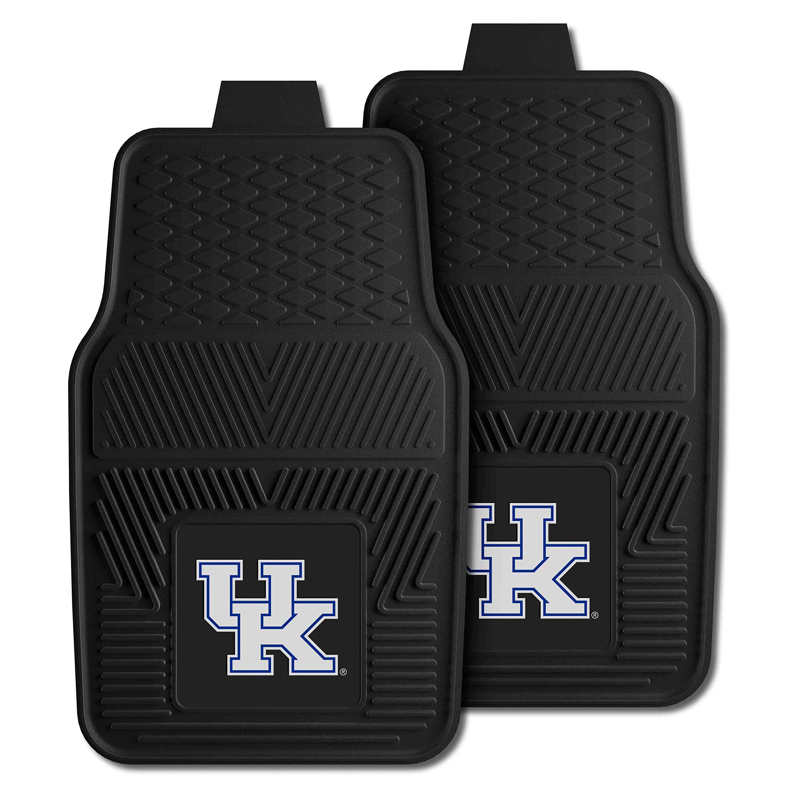FANMATS University of Kentucky Wildcats Car Mats Set of 4 - All Weather Rubber, 29"x17" Front, 14"x17" Rear, Model 39389