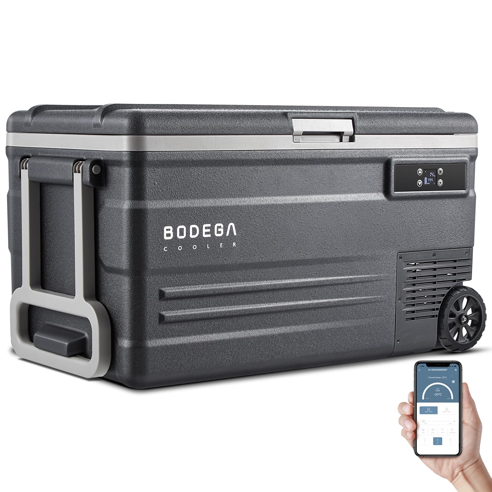 BODEGACOOLER 12 Volt Car Refrigerator,80 Quarts Portable Fridge,75L RV Freezer Single Zone,with APP Control,-4?-68? Car Cooler,1