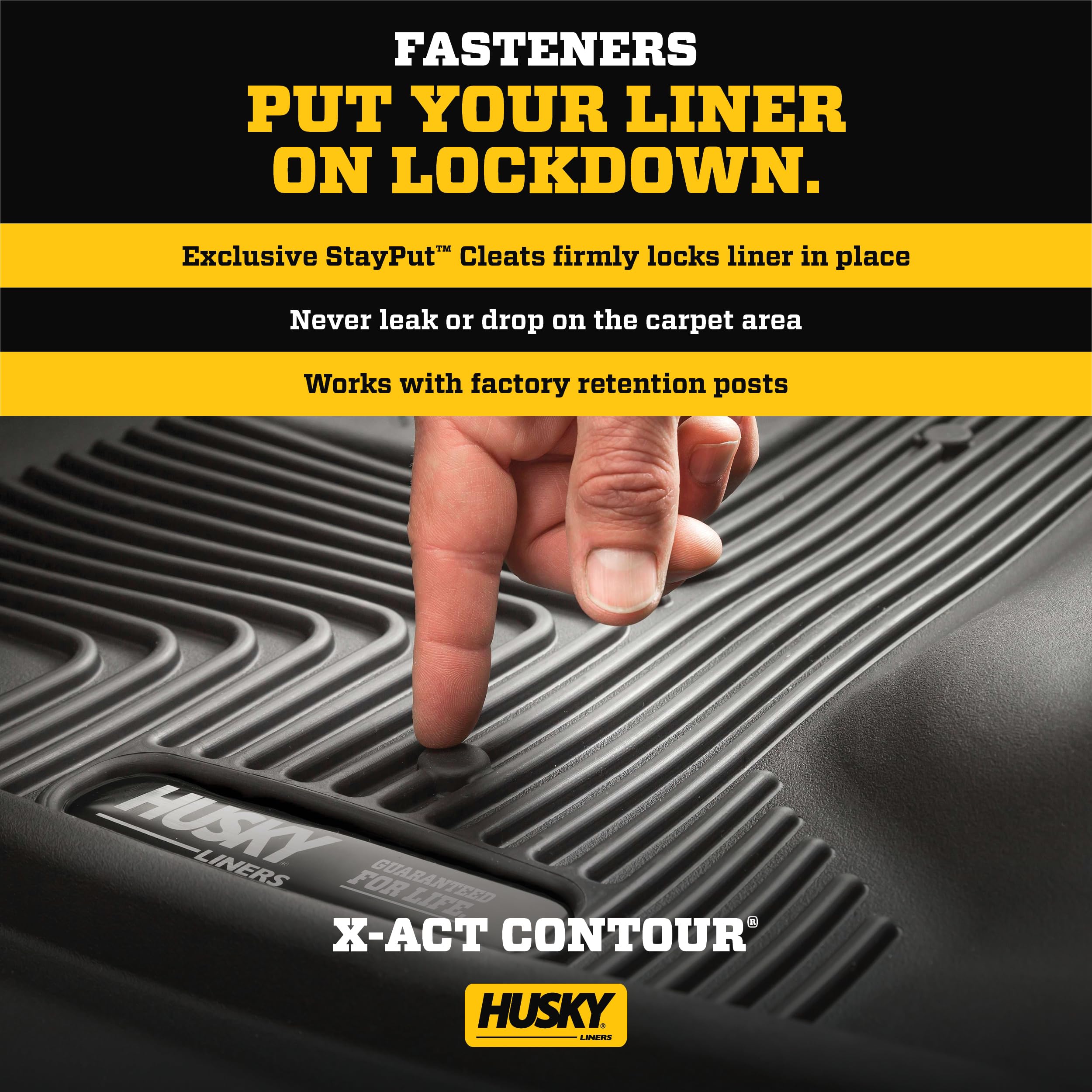 Husky Liners X-Act Contour Floor Mats | Fits 2010-2017 Chevrolet Equinox & Gmc Terrain | 2Nd Row, 1-Pc Black - 55291