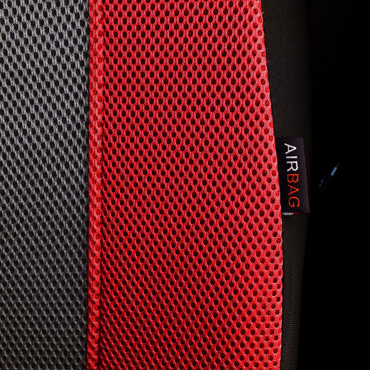 Flying Banner Car Seat Covers Full Set All Air Mesh Breathable Man Lady Airbag Compatible Rear Bench Split 40/60 50/50 60/40 Truck Pick Up (Full Set - Low Back, Black Gray Red)