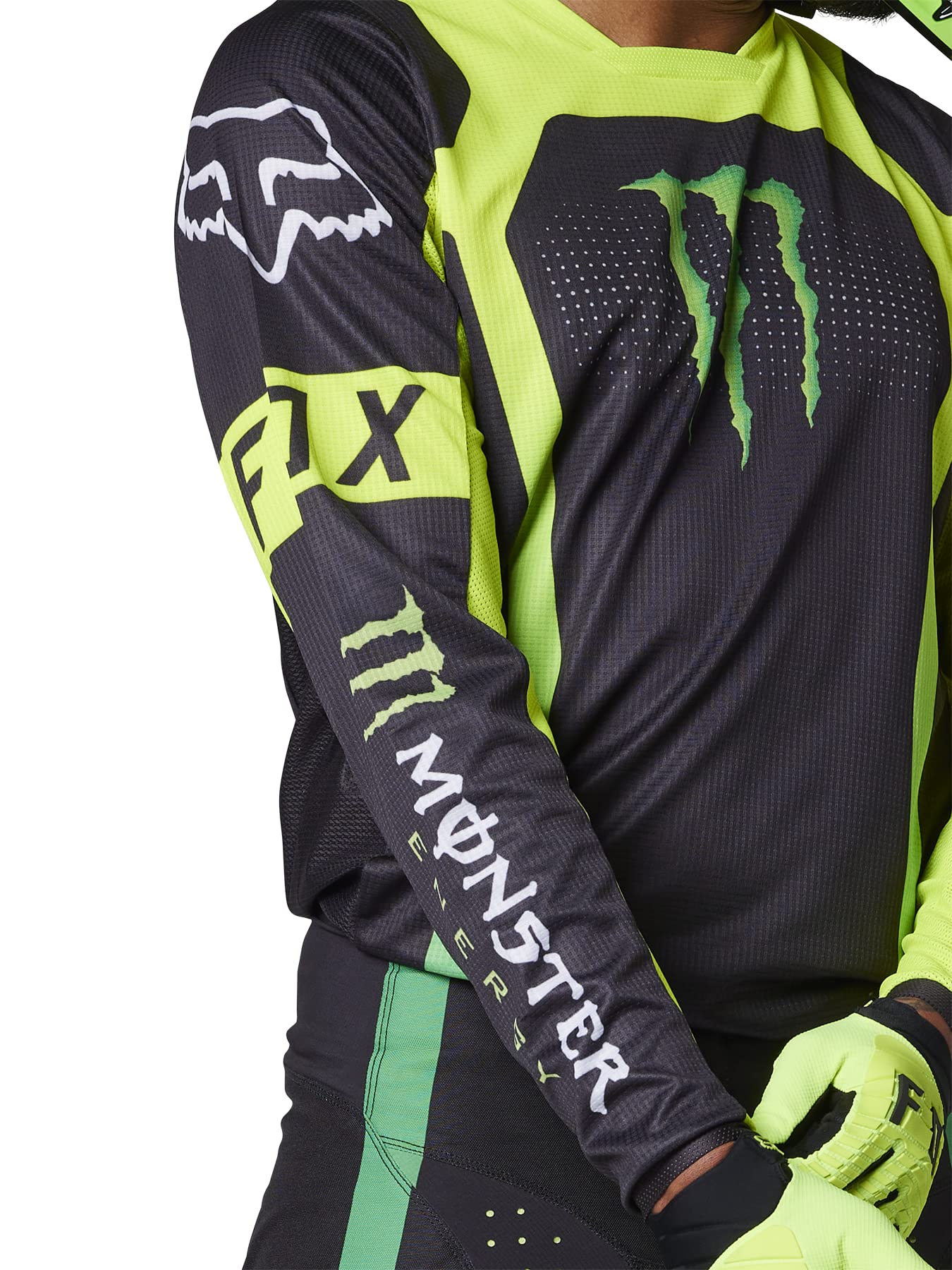 Fox Racing 180 Monster Motocross Jersey, Polyester, Large, Black, Model 29615-001