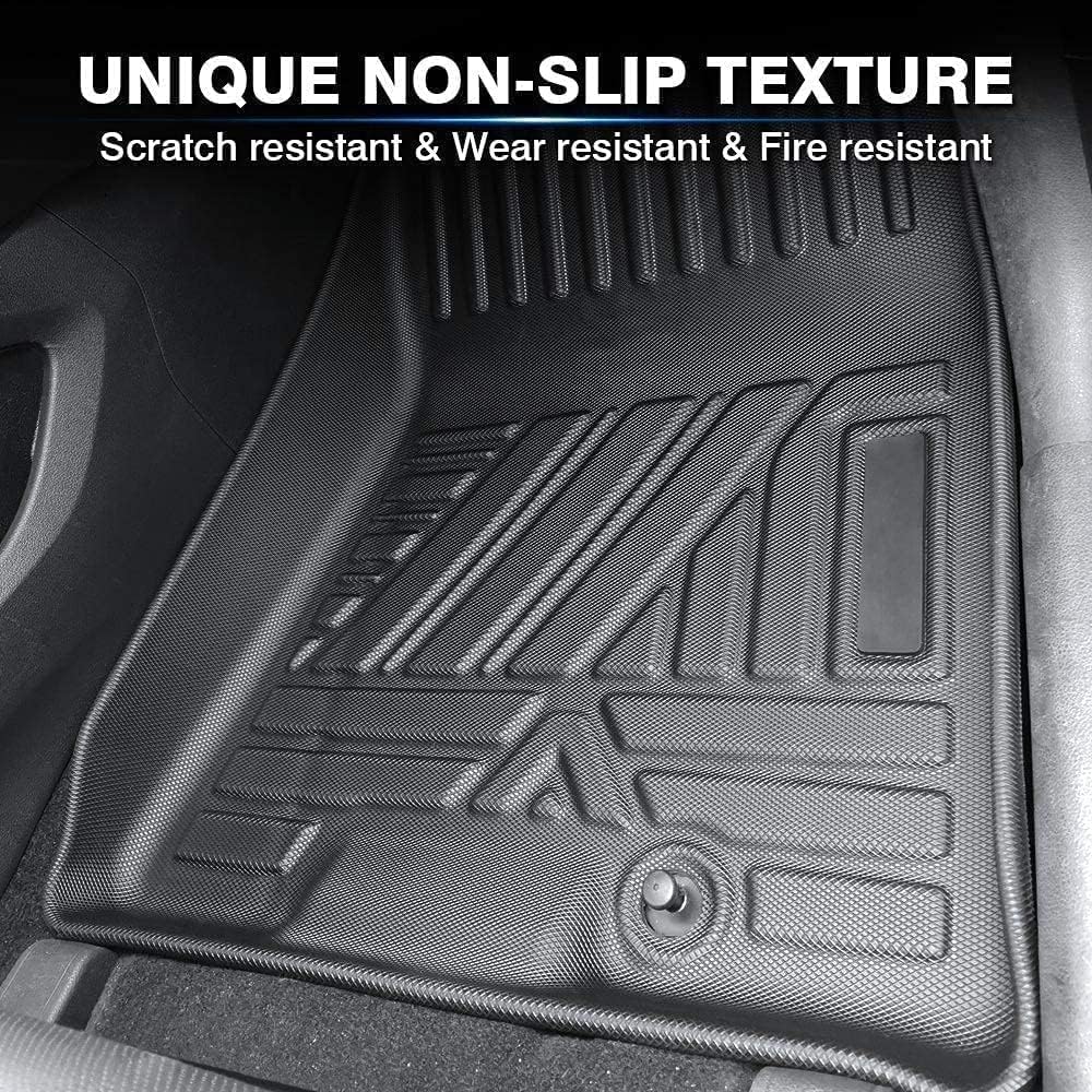 All Weather Rubber Car Floor Mats Compatible With 2016-2022 Honda Pilot 7 Passenger (Not Fit 8 Passenger), Full Set Includes 1St