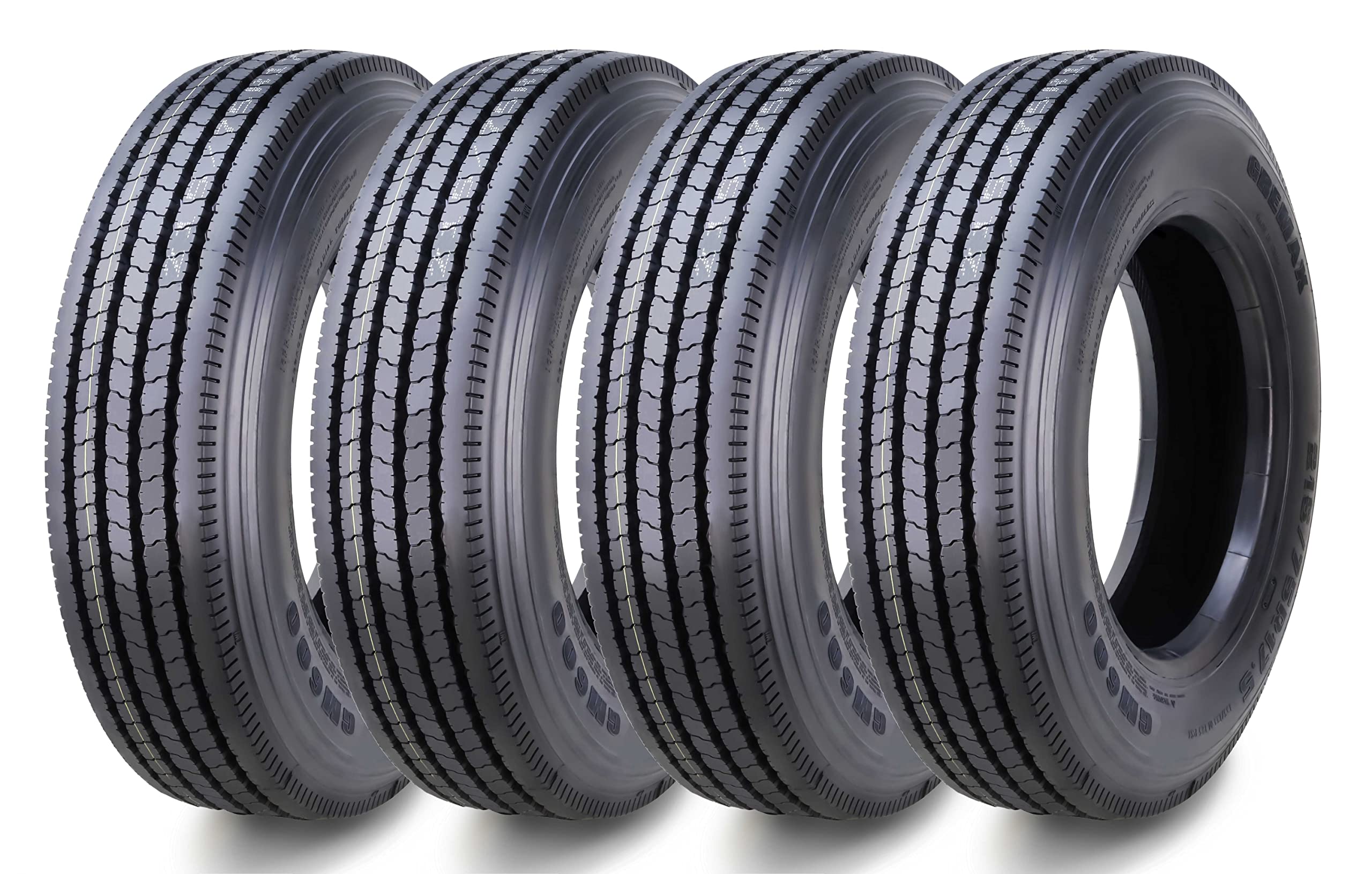 GREMAX HD All Steel Radial 235/75R17.5 16 Ply All Position Truck Trailer Tire 143/141M, Set 4, BLACK