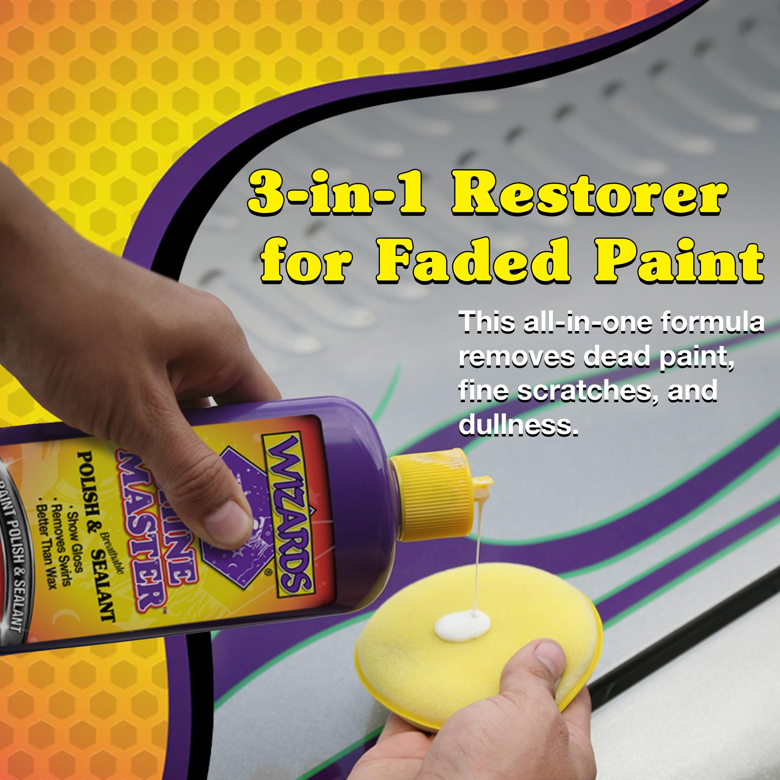 Wizards Shine Master Polish - 16 oz Acrylic Sealant, No Wax, No Greasy Film, for Car & Boat