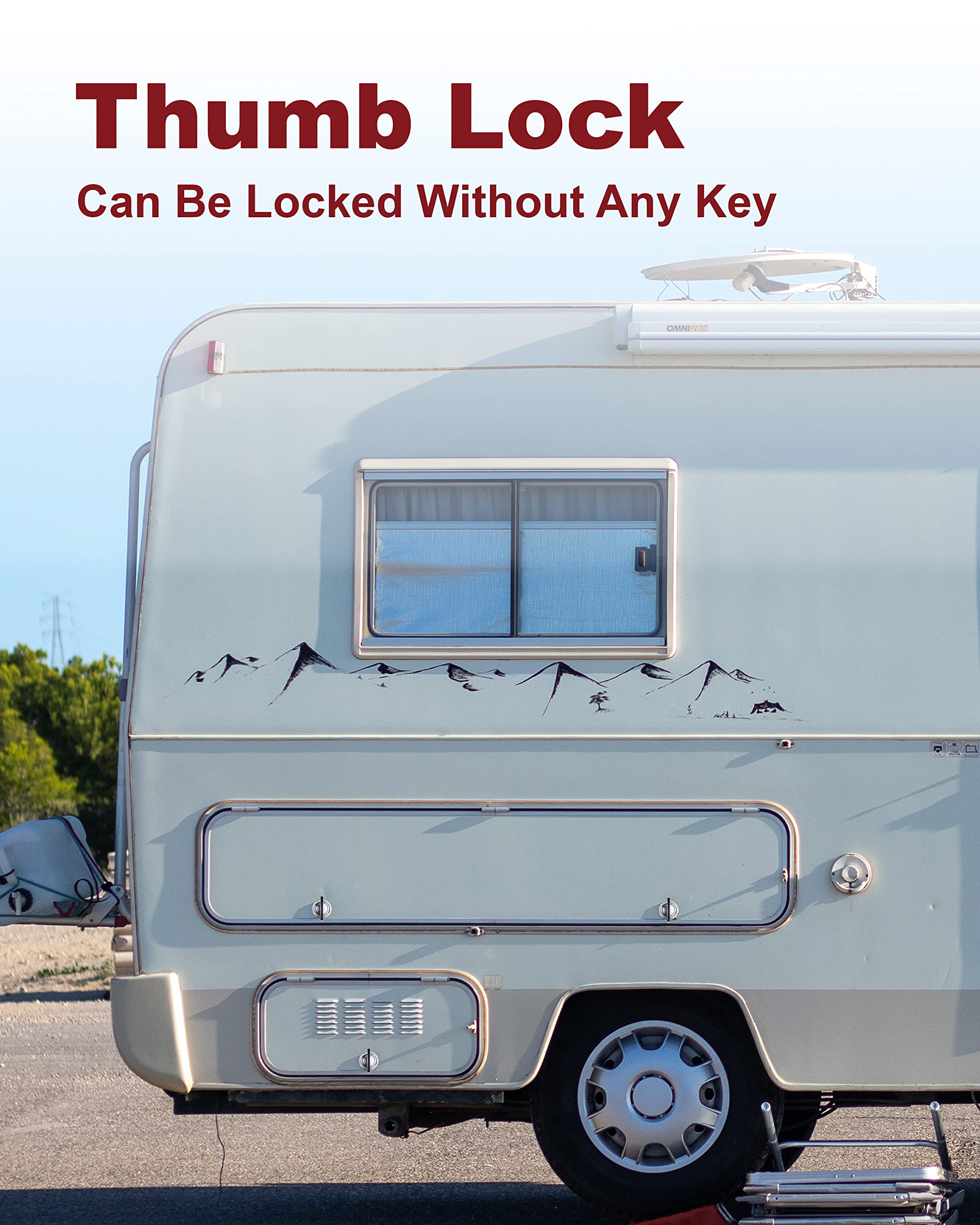 Naissian Rv Thumb Cam Lock,Keyless Thumb Twist Operated, For Boat, Rv Storage Compartment Baggage Door, Outdoor Shower Lock Latc