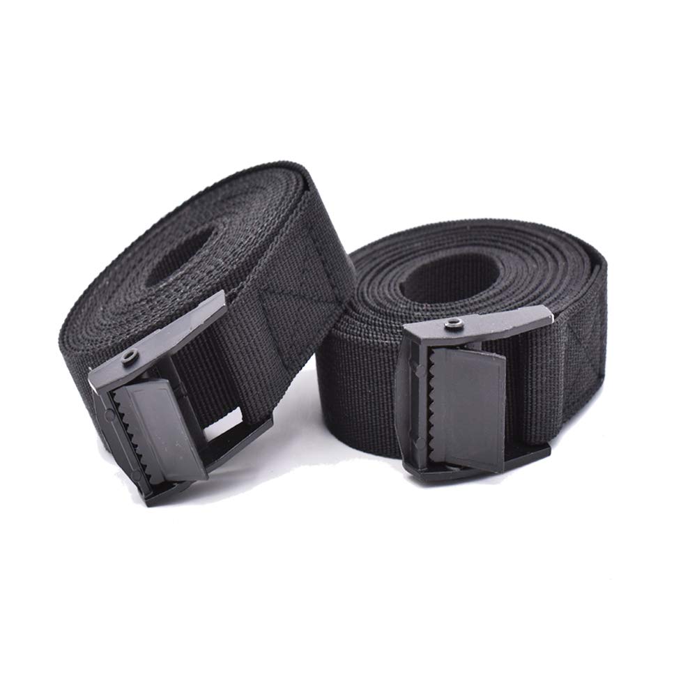 Rio Direct 2Pcs Tie Down Straps, Heavy Duty Lashing Straps Adjustable Cam Buckle Tie-Down Straps For Motorcycle, Cargo, Trucks,Trailer,Luggage- 9.8' X 1 Black