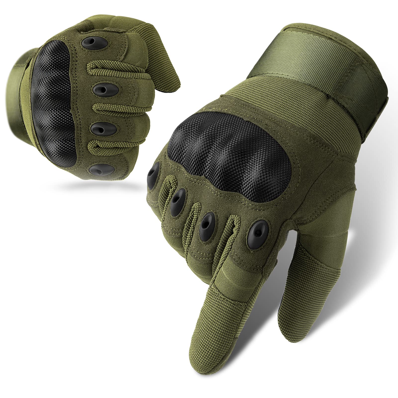 Cierto Motorcycle Gloves For Men And Women: Touch Screen Tactical Glove With Full Finger Breathable Hard Knuckle And Adjustable