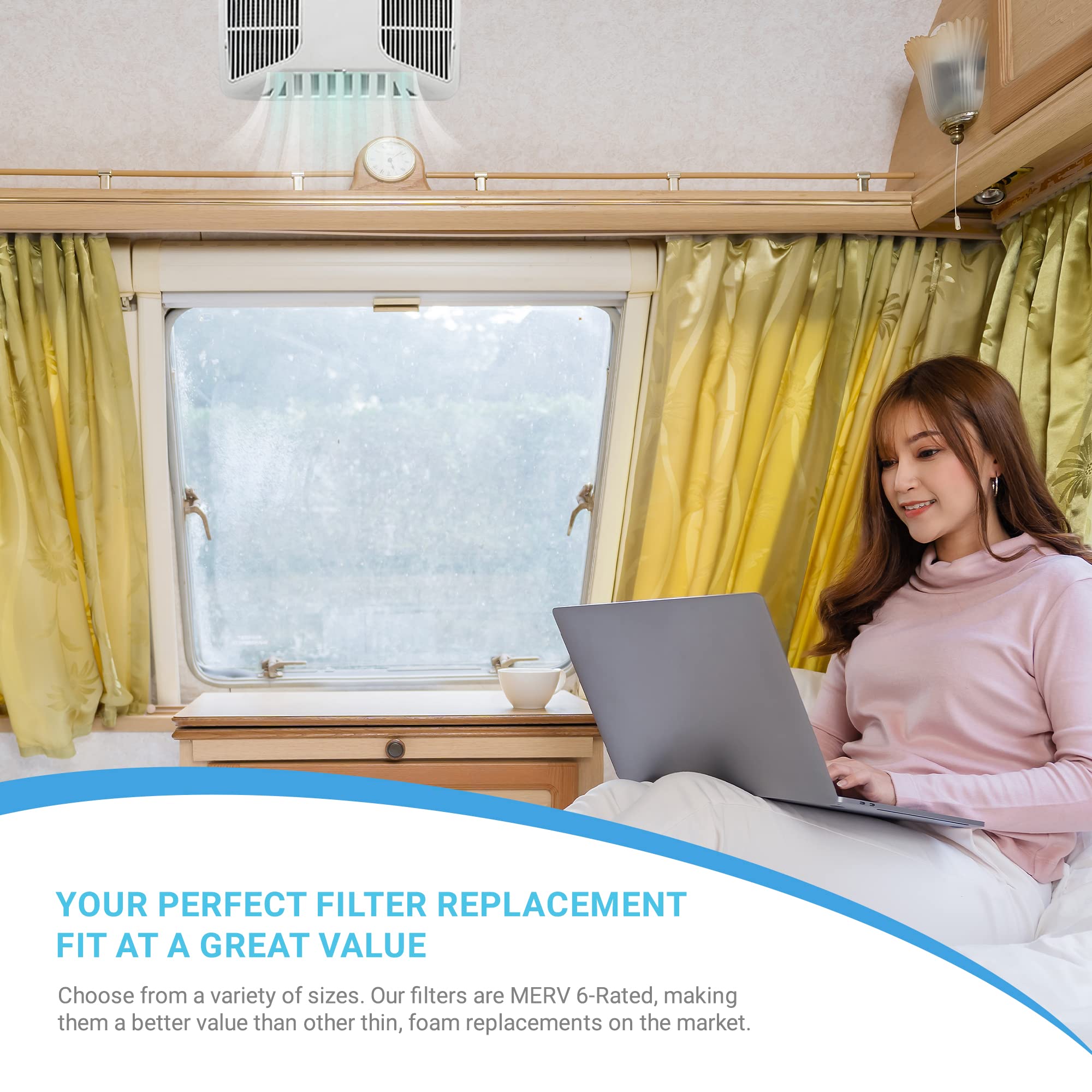 Ac Filter - Air Conditioner Replacement Filters - Rv Air Cleaner - Camper Accessories For Travel Trailers - Easy To Install - 13