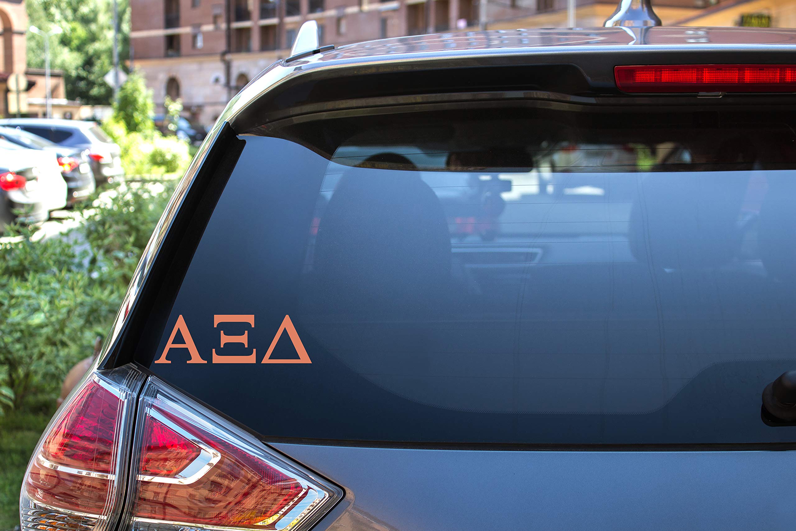 Pro-Graphx Alpha Xi Delta Greek Sorority Sticker Decal, 2.5 Inches Tall, Coral