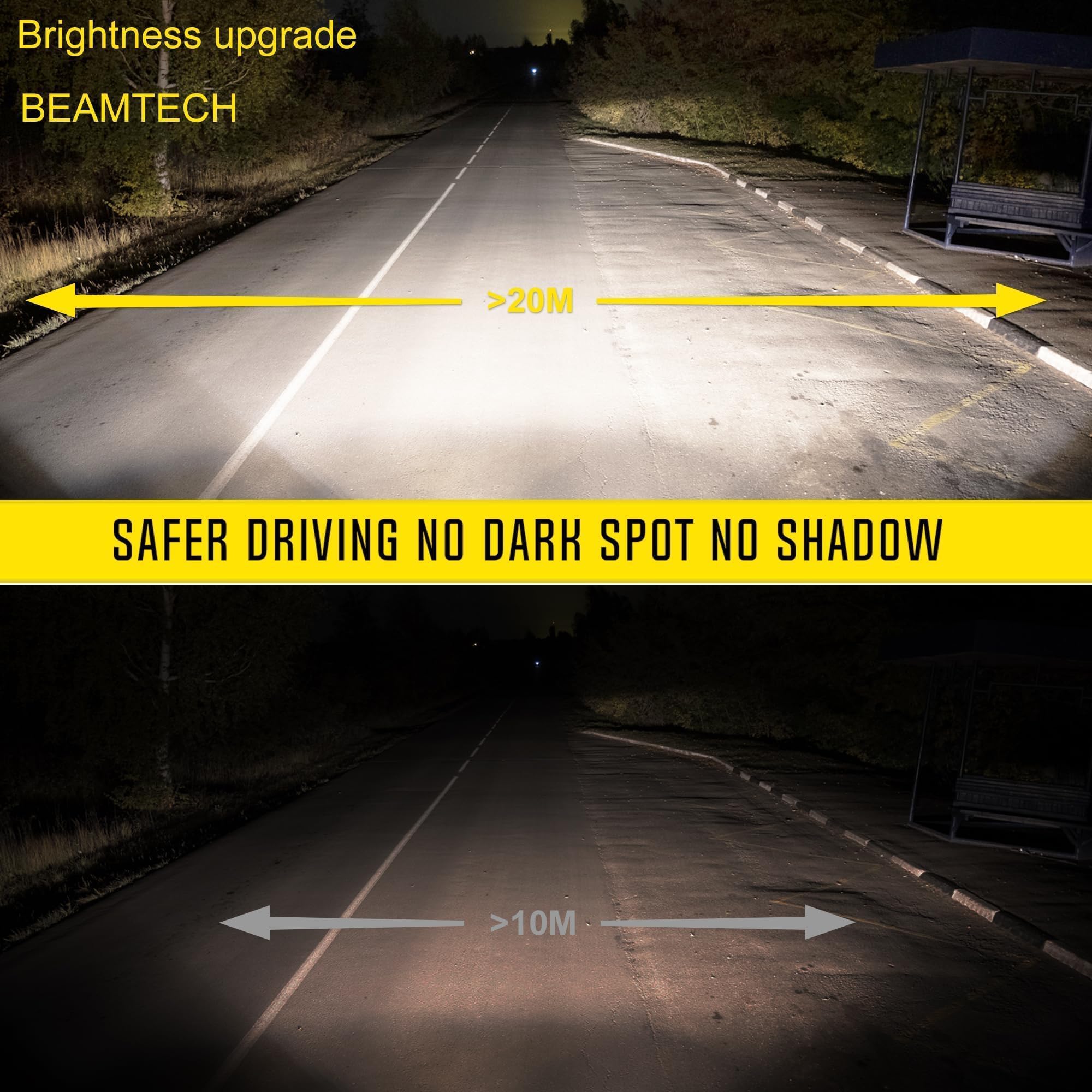 BEAMTECH Fog H13 LED Headlight Bulbs - High Brightness, Energy Efficient, Long Lifespan