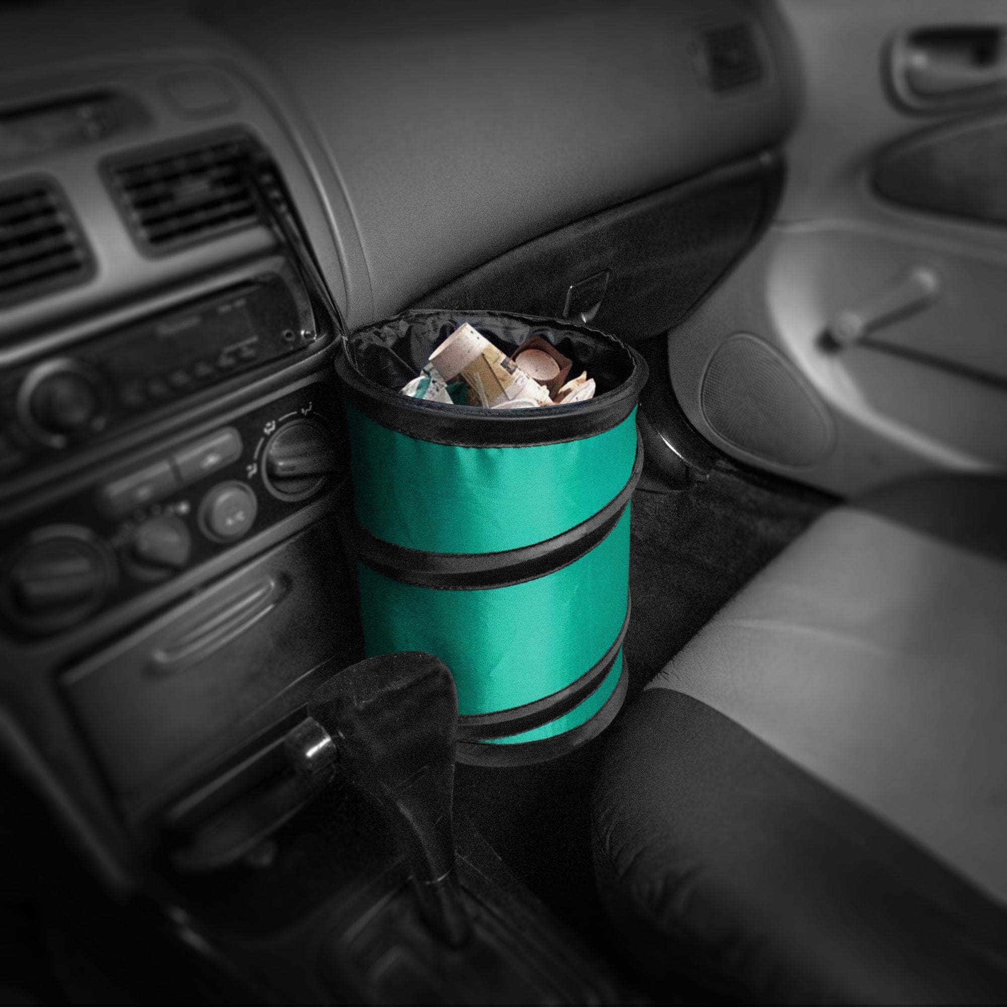 Fh Group Automotive Waterproof Portable Collapsible Small Trash Can Garbage Container Fits Most Cars, Suvs, And Trucks Mint