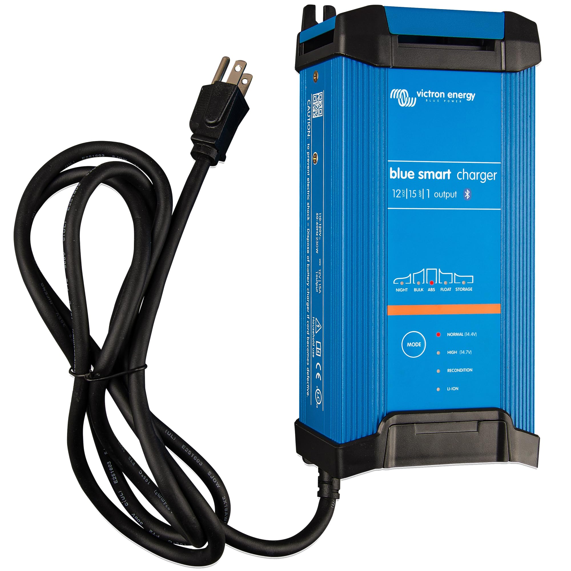 Victron Energy Blue Smart IP22 Smart Car Battery Charger 12V 15A, Float & Trickle Charger and Desulfator for Motorcycle, ATV, RV