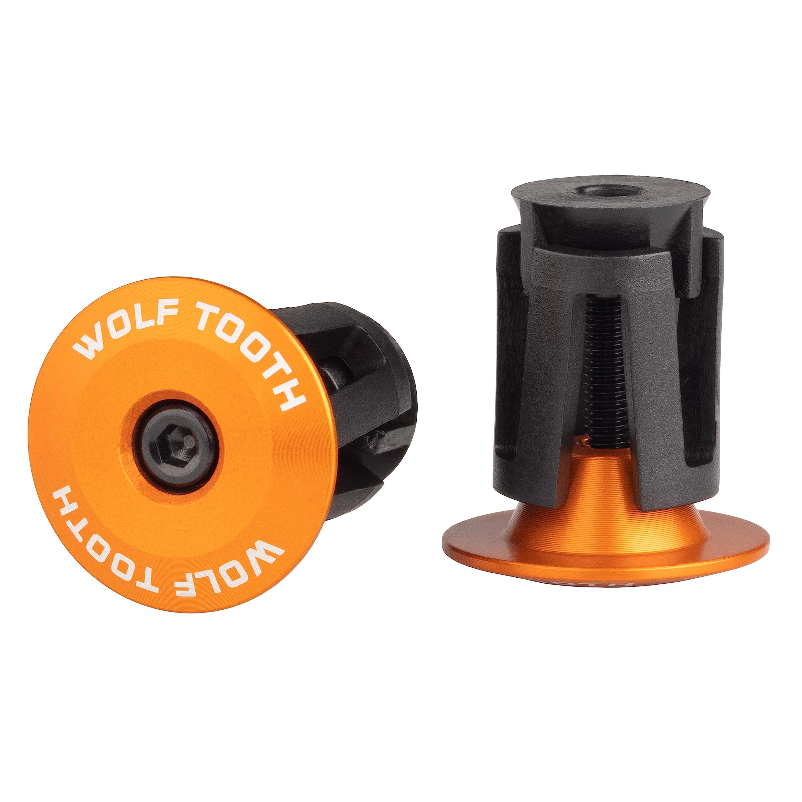 Wolf Tooth Alloy Bar End Plugs (Set of 2) - Orange