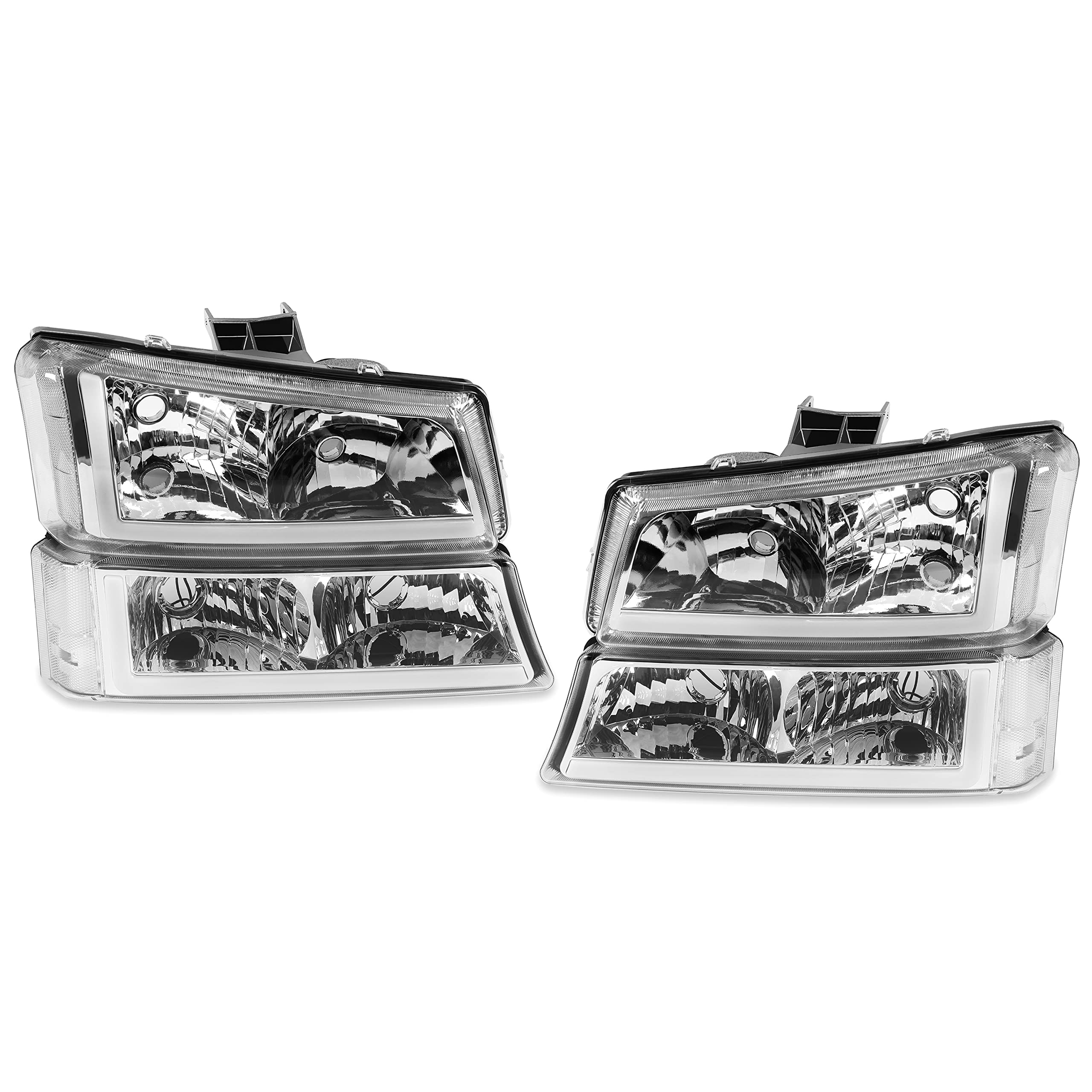 Kojem LED Bumper Parking Lights for 03-07 Chevy Avalanche/Silverado 1500-3500, Clear Lens, Black Housing, Model LYPL-114-3, 1
