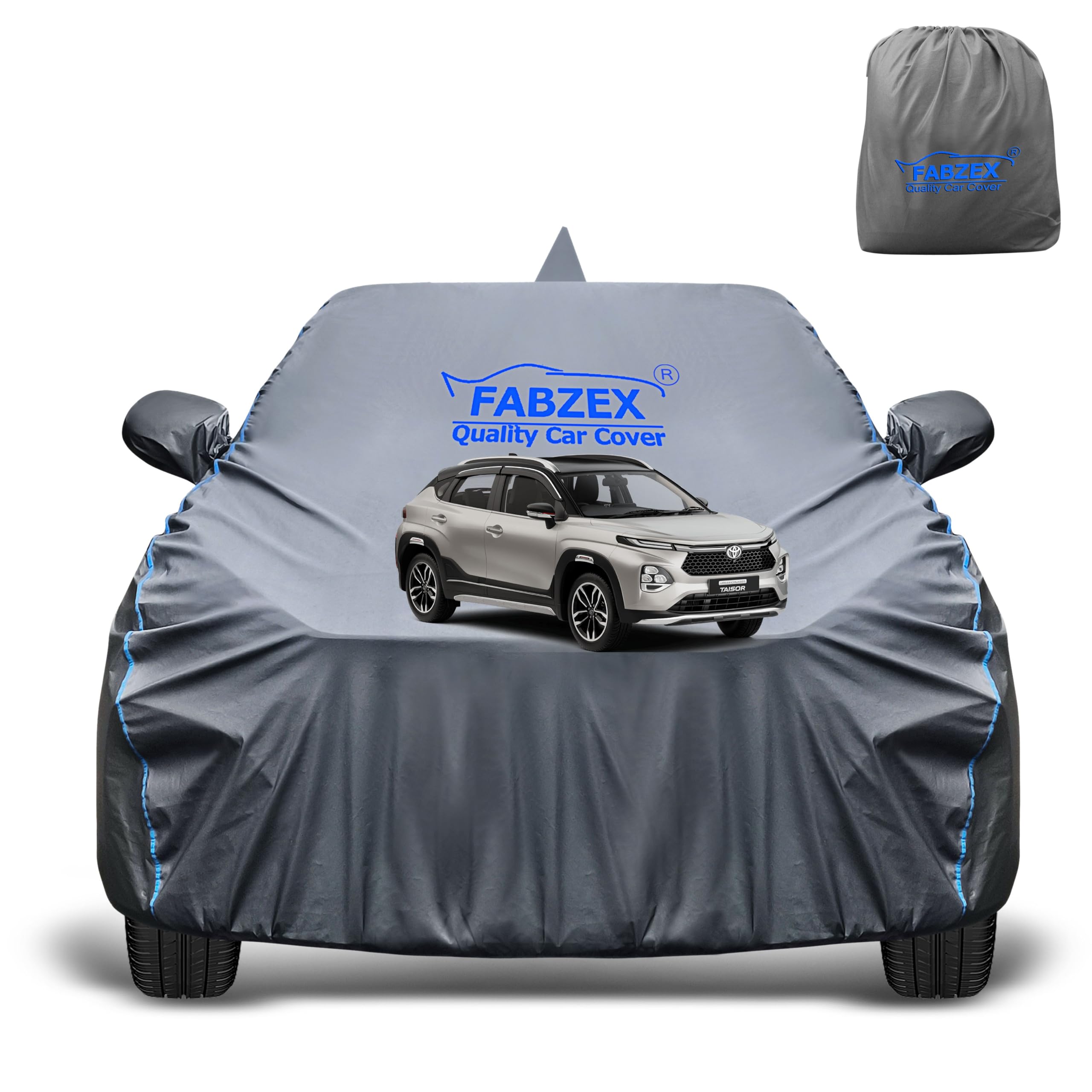 FABZEX Waterproof Car Body Cover Compatible for Toyota Urban Cruiser Taisor All Models with Mirror and Antenna Pocket,Triple Sti