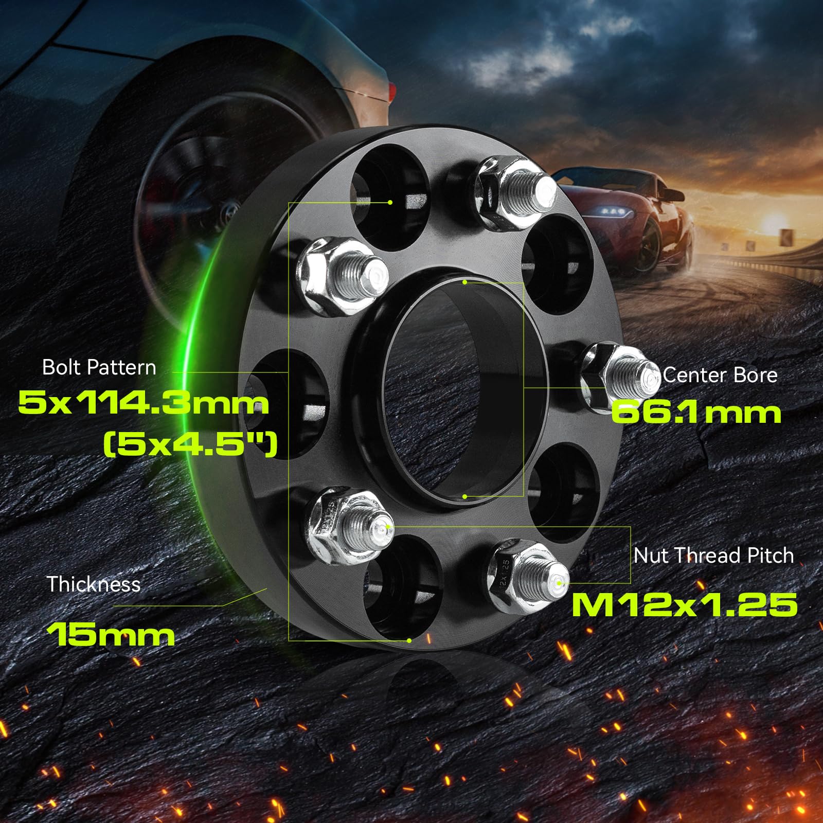 Customadeonly Forged 5X114.3 Wheel Spacers For 370Z 350Z 240Sx 300Zx Gtr Murano Maxima Sentra (2Pcs 15Mm Thick Black) Wheel Spac