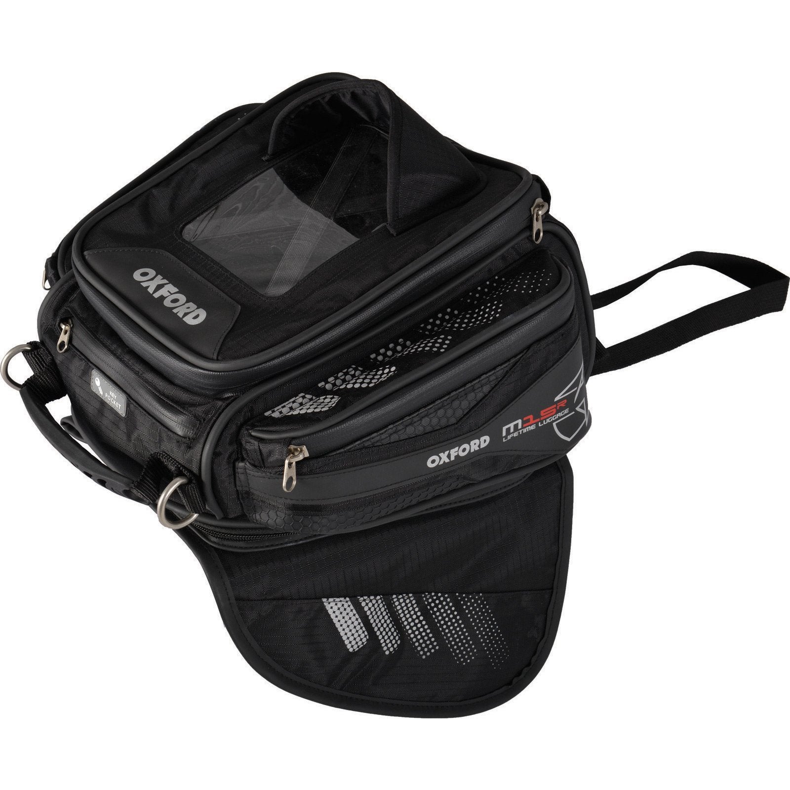 Oxford OL221 Black 15L Tank Bag - M15R Magnetic Mount, Nylon Material, Ideal for Motorcycles