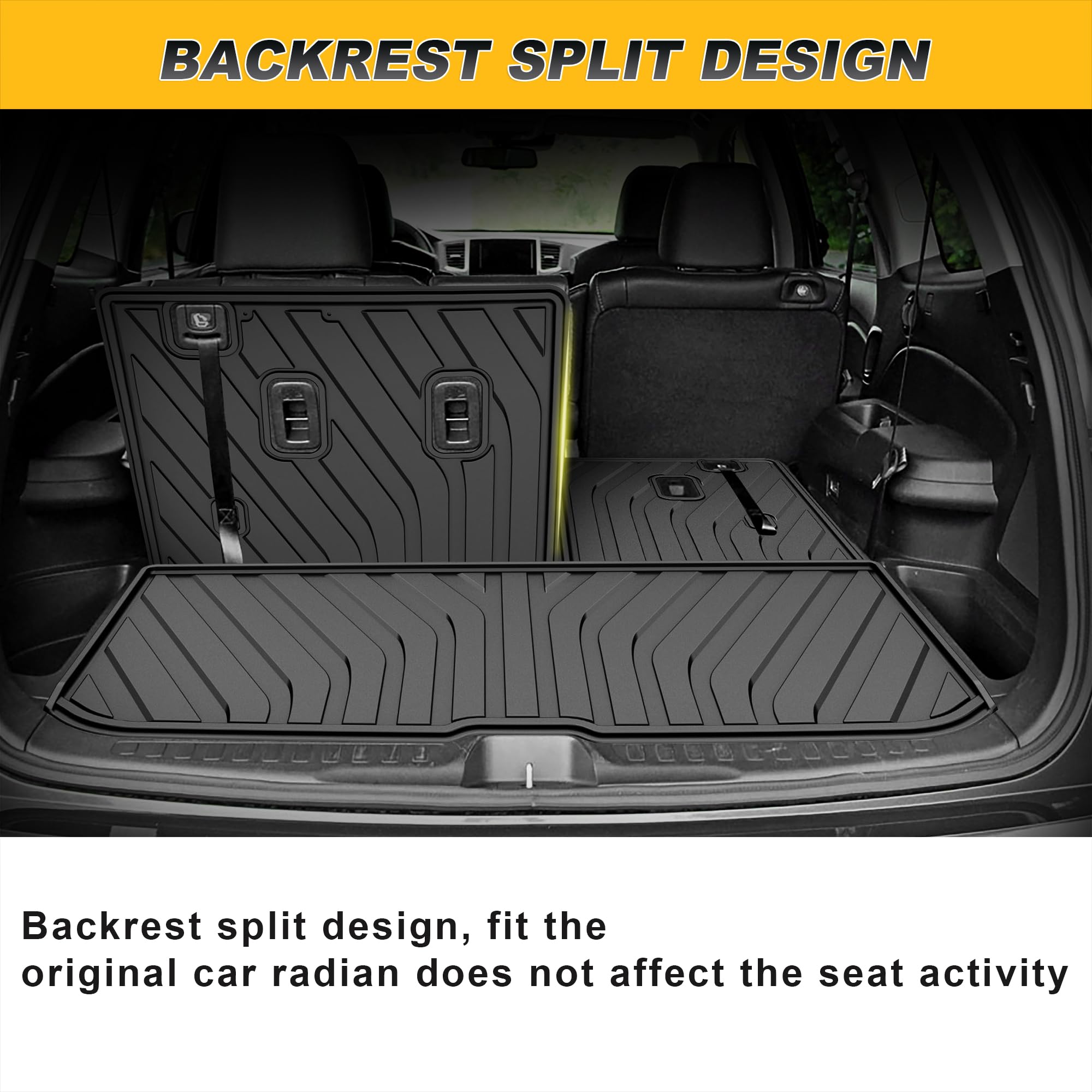 Original Cargo Mat & Backrest Mat Fit for Honda Pilot 2016-2022: Cargo Liner with Backrest Mat Behind 3rd Row Back Seat Protecto