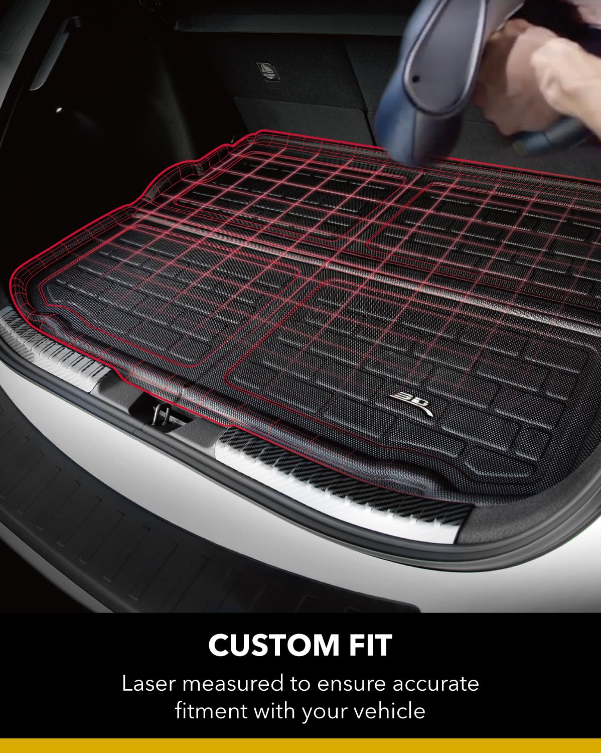 3D Maxpider Custom Fit Kagu Cargo Liner (Black) Compatible With Tesla Model Y 5 Seat 2020-2024 - Cargo Liner.