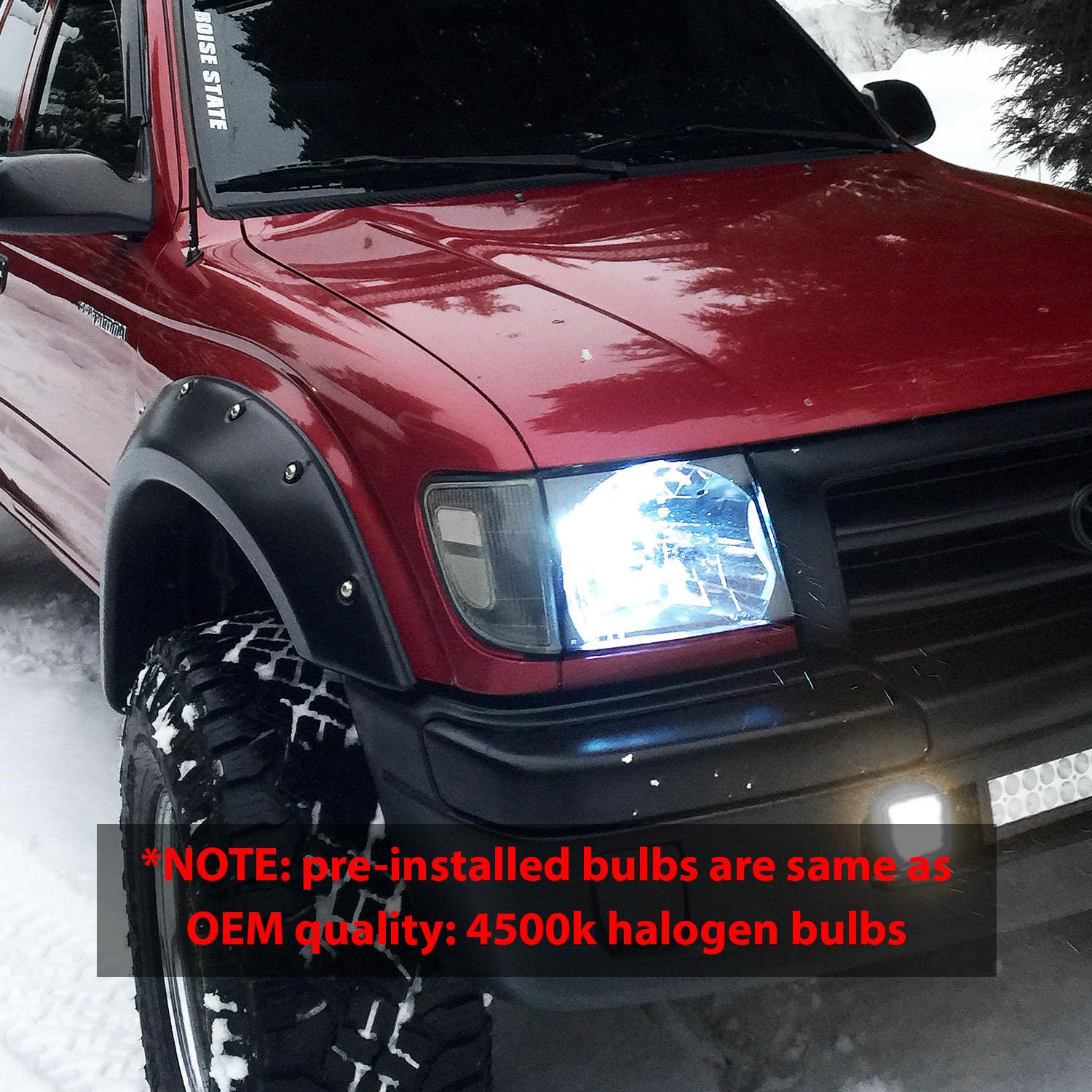 AmeriLite Black Replacement Headlights for 1998-2000 Toyota Tacoma - Driver & Passenger Side, Crystal Black Finish