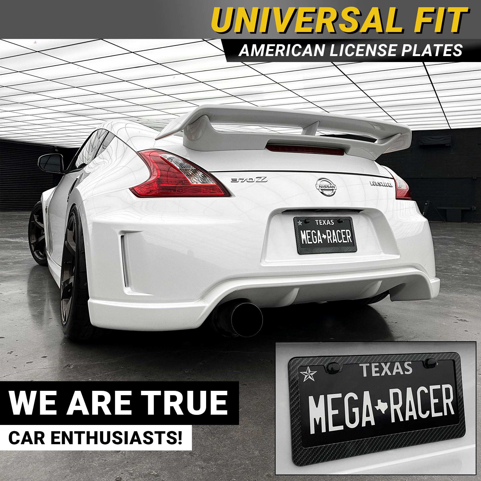 Carbon Fiber License Plate Frame for Men | License Plate Cover for Car Tag Frame | Car Plate Frames Black License Plate Frame Po