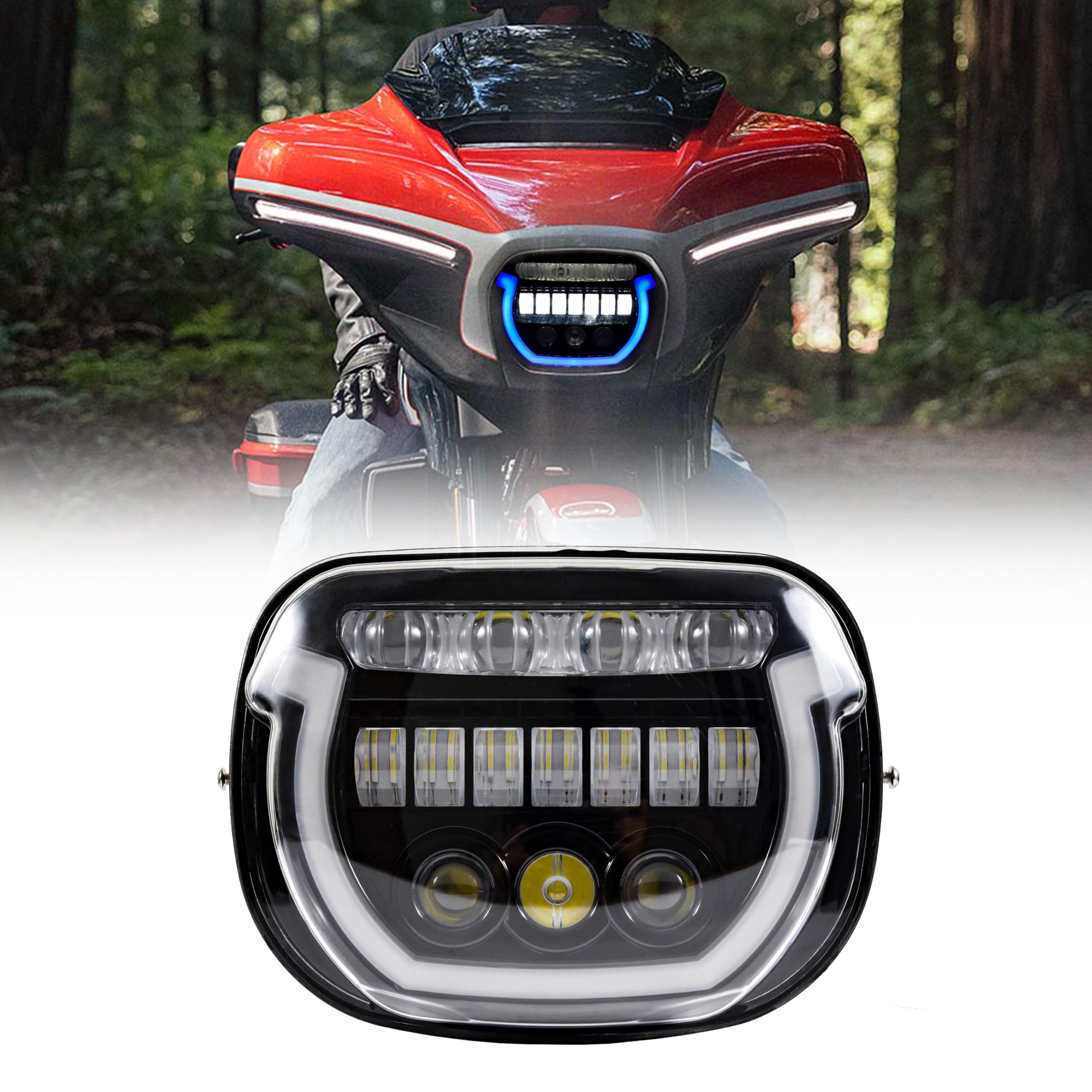 VEISUTOR LED Headlights for Street Glide 24-25, LED Headlamp Front Light with High Beam Low Beam White DRL Lights for Harley Dav