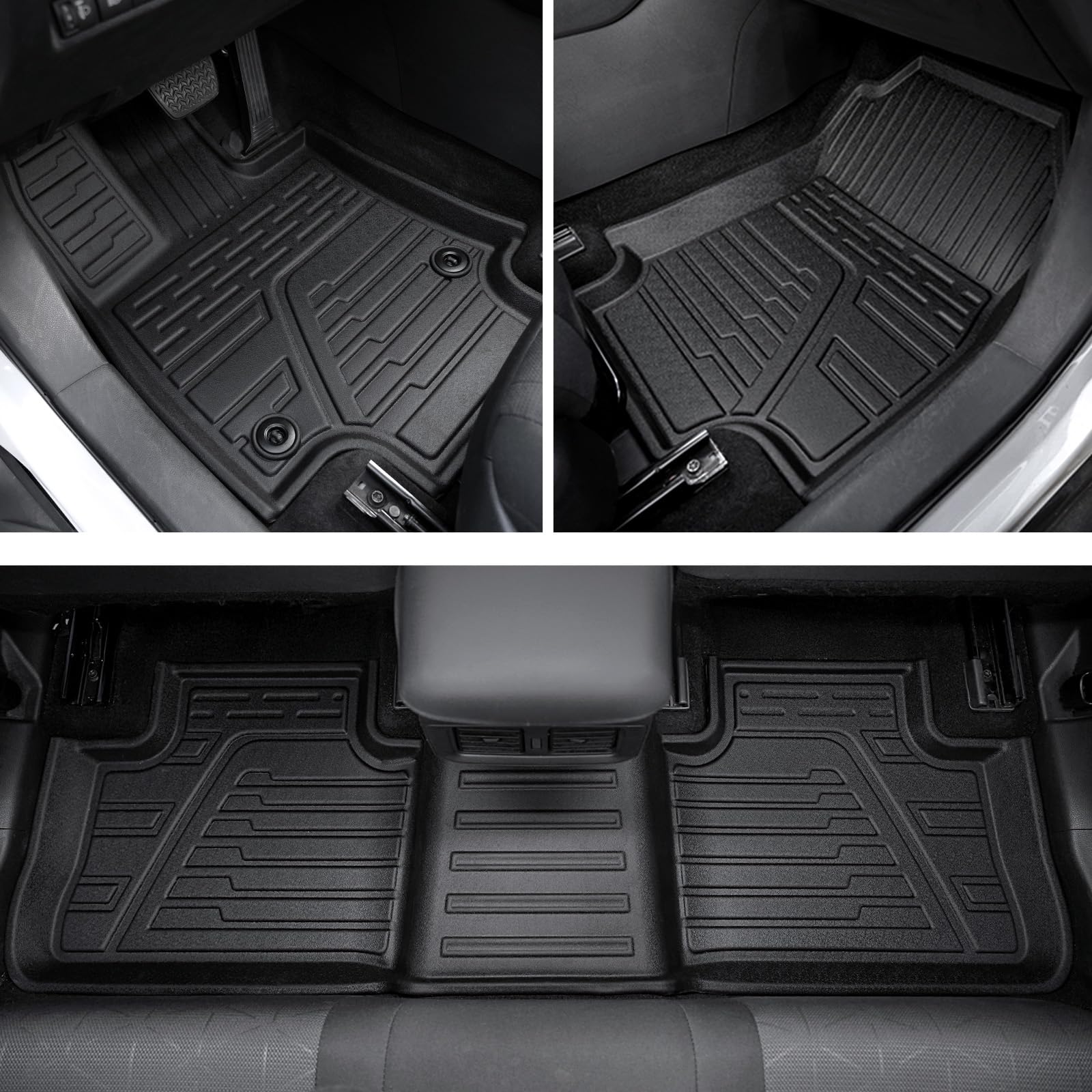 Joularise Floor Mats Cargo Mats Set Compatible With 2019-2024 2025 Toyota Rav4 Accessories, All Weather Tpe Trunk Cargo Liner Se