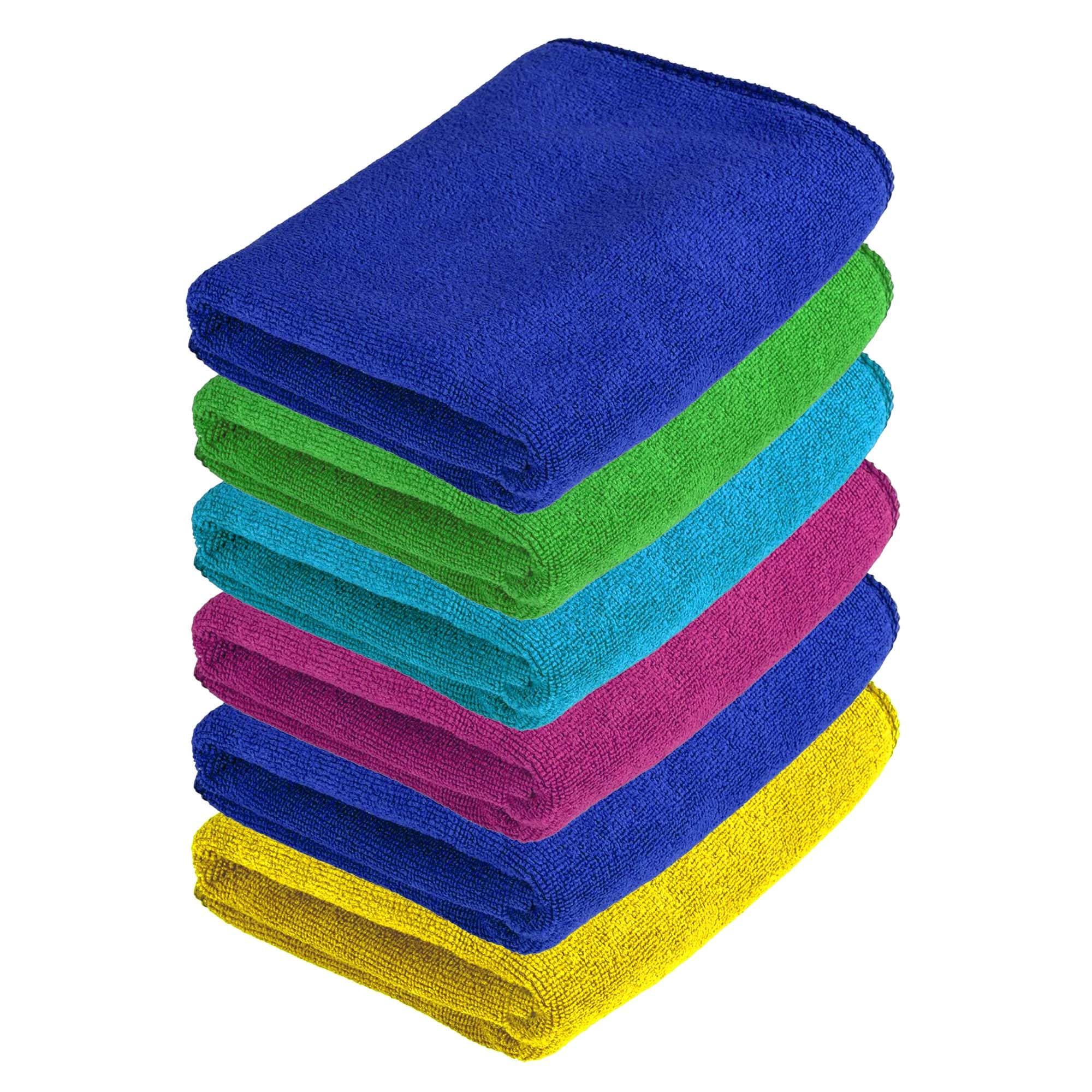Autofy 250GSM  40cm x 40cm  [Pack of 6]  Microfiber Cloth Double Sided Microfiber Cloth for Car Lint Free Super Soft Plush Ca