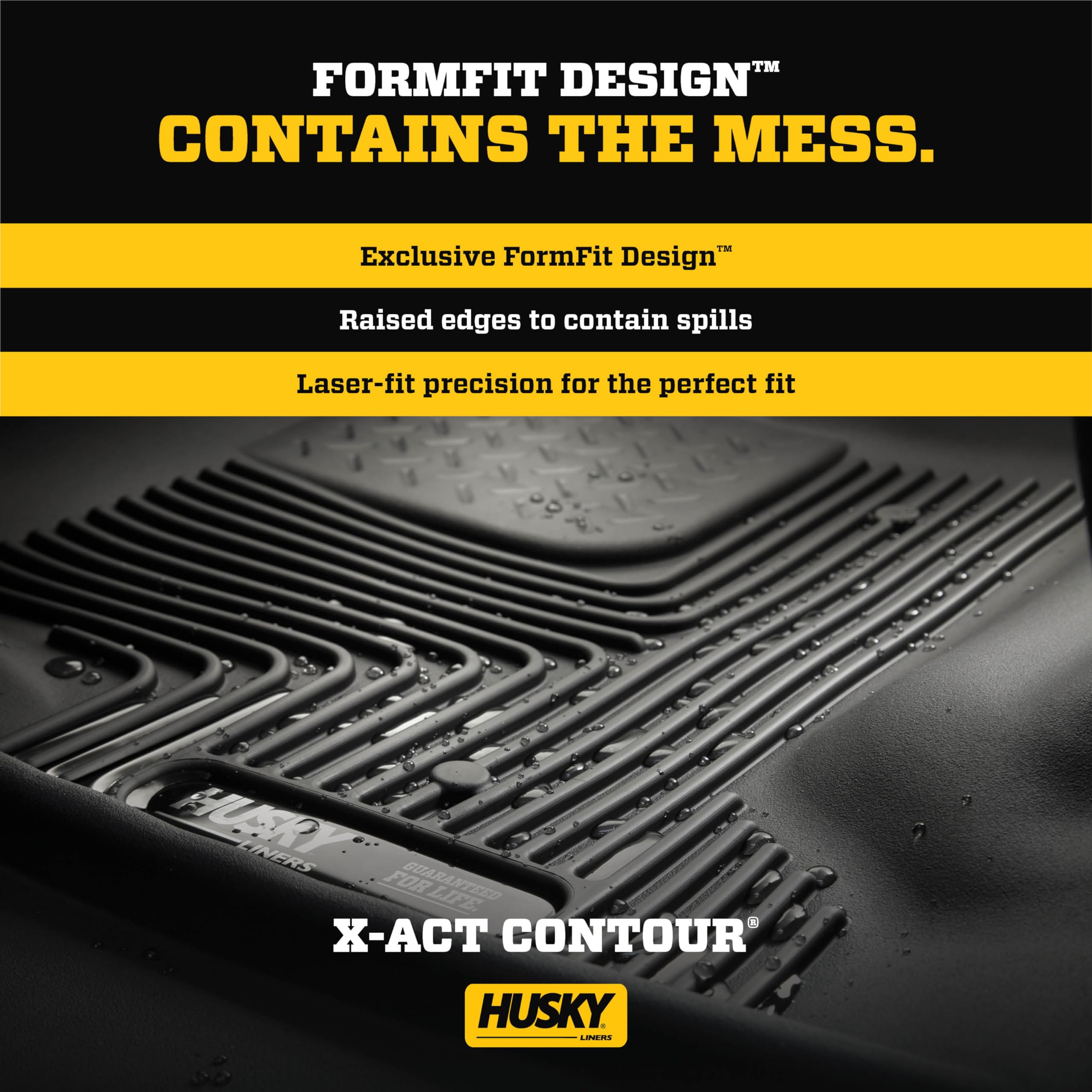 Husky Liners X-Act Contour Floor Mats | Fits 2010-2017 Chevrolet Equinox & Gmc Terrain | 2Nd Row, 1-Pc Black - 55291