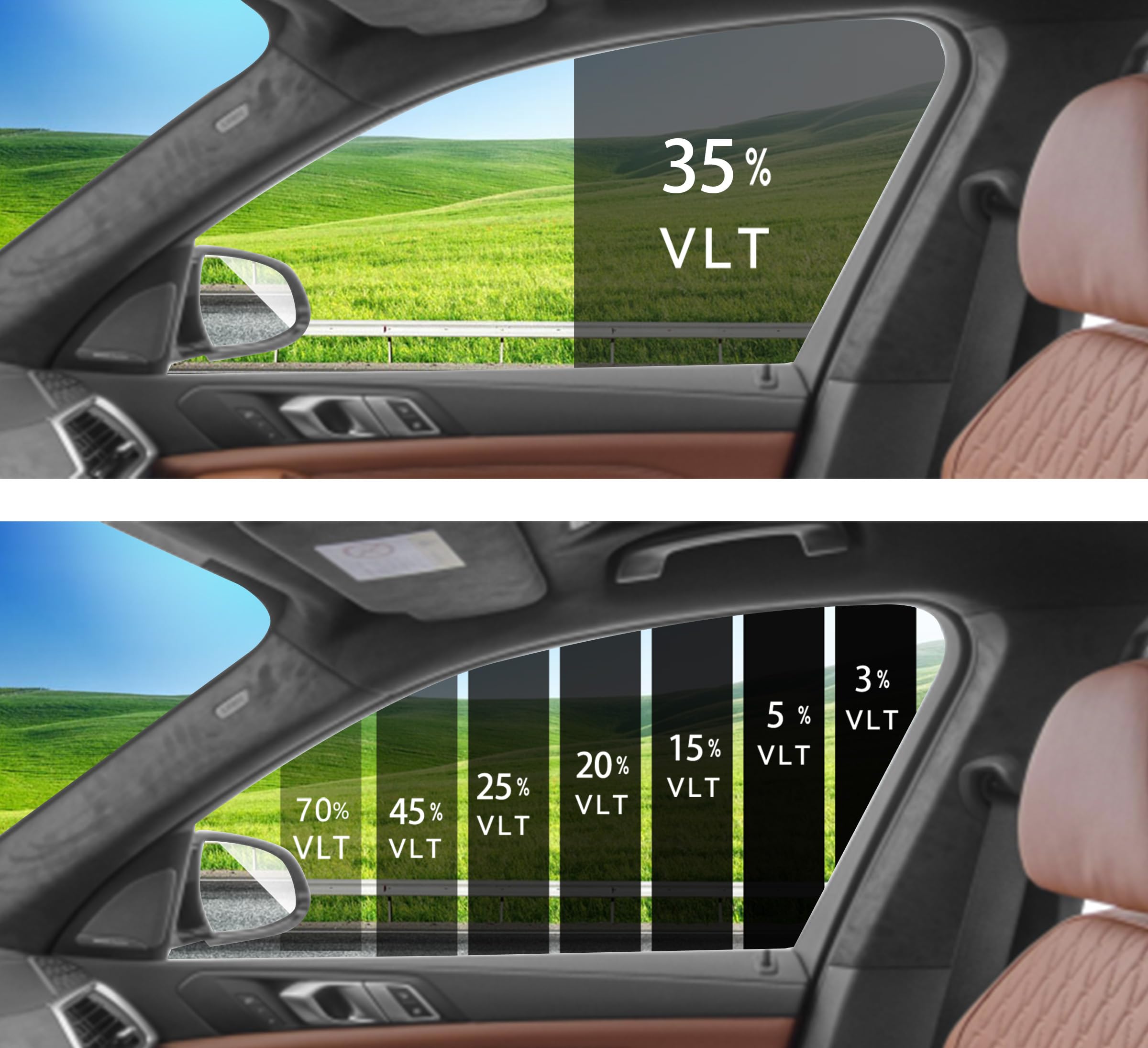 2Ply Premium Window Tint Film 36''In X 100''Ft (35% Vlt), Protects Privacy, Blocks Uv Rays, Reduces Heat, And Prevents Scratches