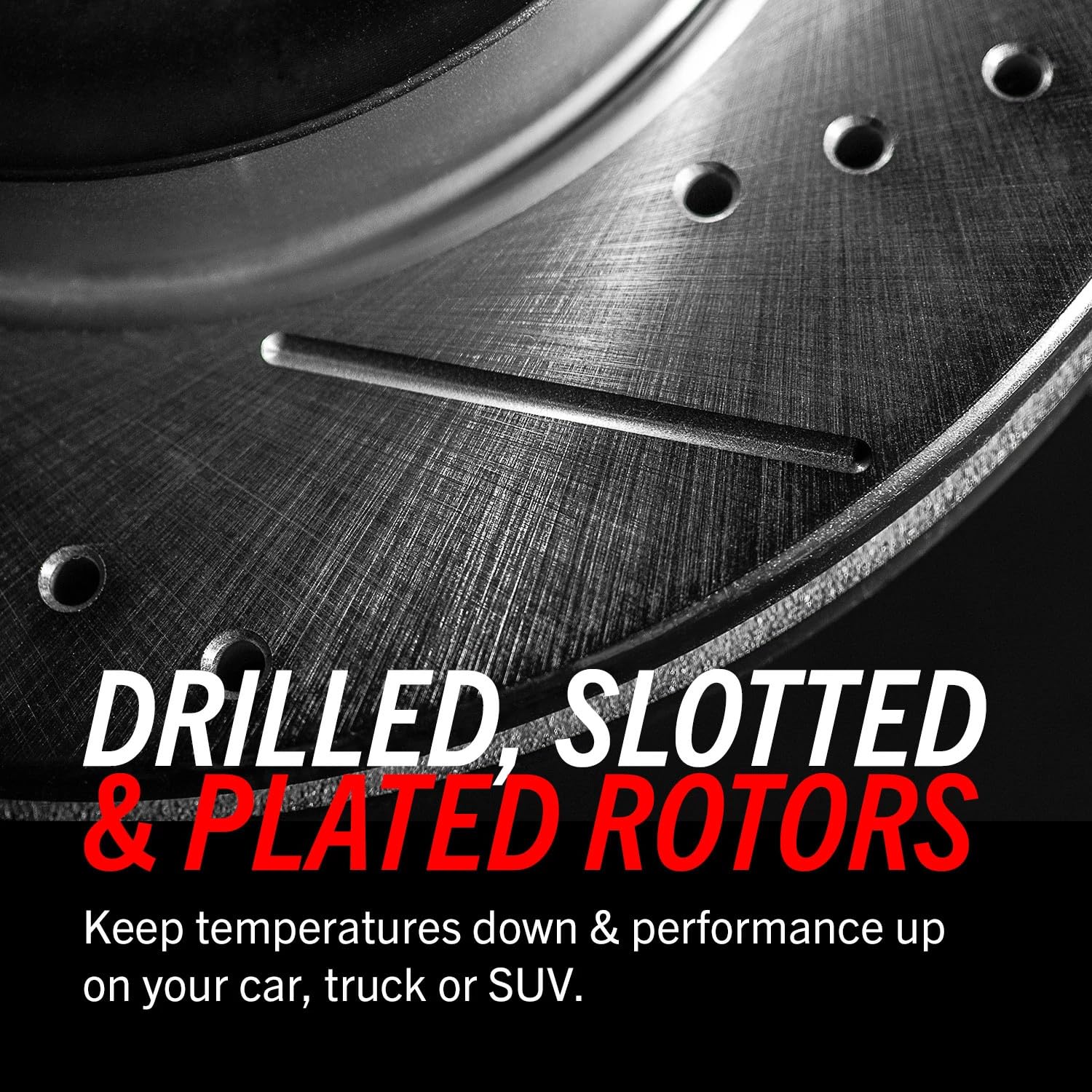 Power Stop K2140 Front Z23 Carbon Fiber Brake Pads With Drilled & Slotted Brake Rotors Kit