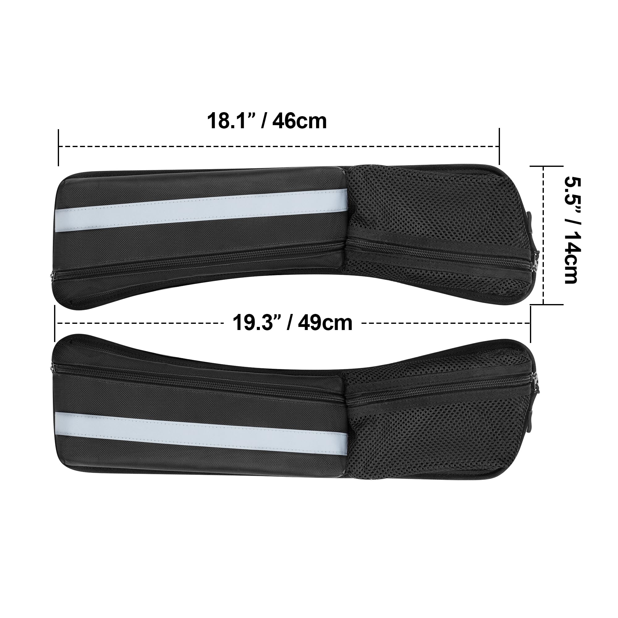 Rexmica 2pcs Hard Saddlebag Lid Organizers, Universal Saddlebag Lid Organizer Pouch Set 19.3'' Long Compatible with Harley David