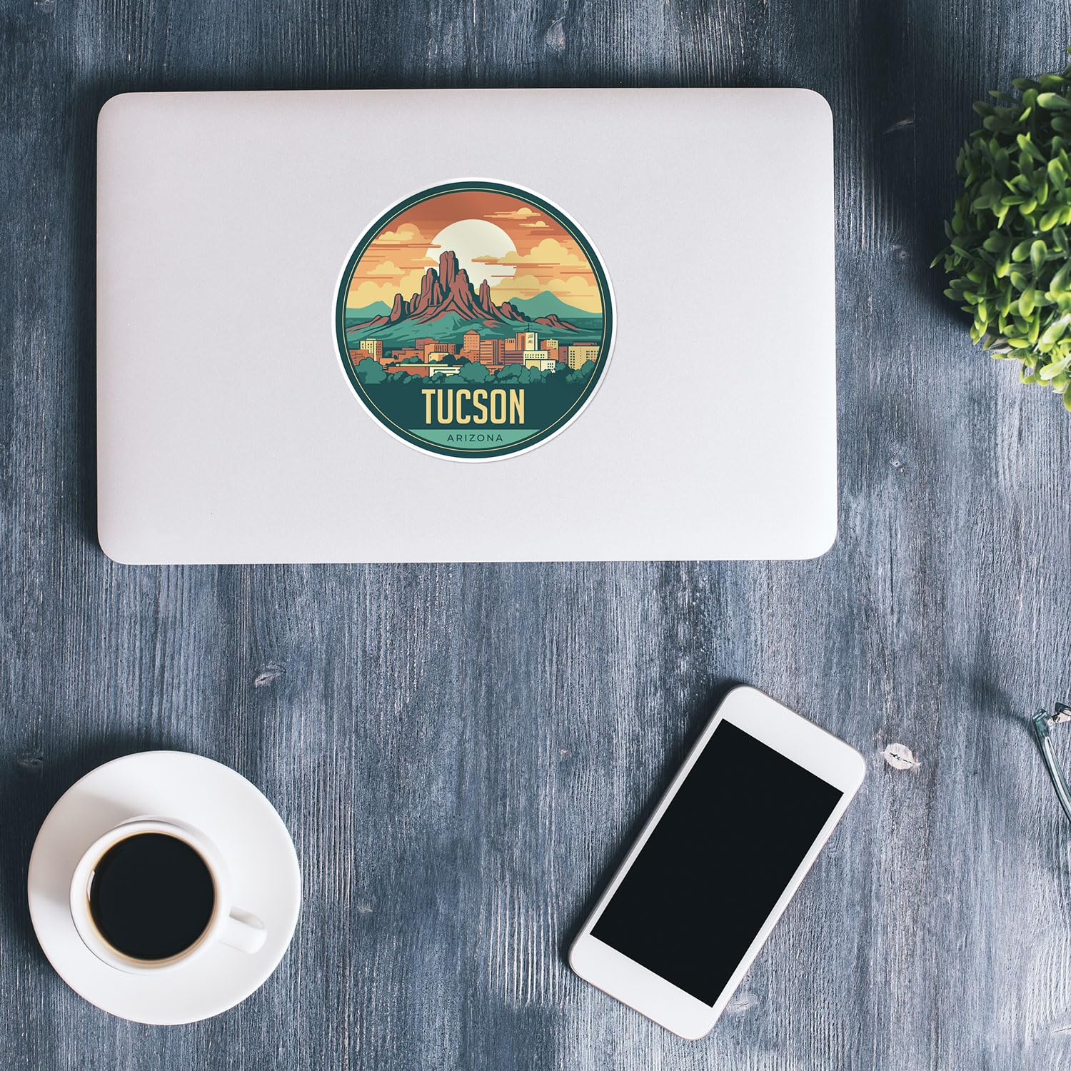 Tucson City Sticker - Waterproof Vinyl Decal for Car Bumper, Laptop, Water Bottle, Wall, and Window, Size - 5'' Longer Side